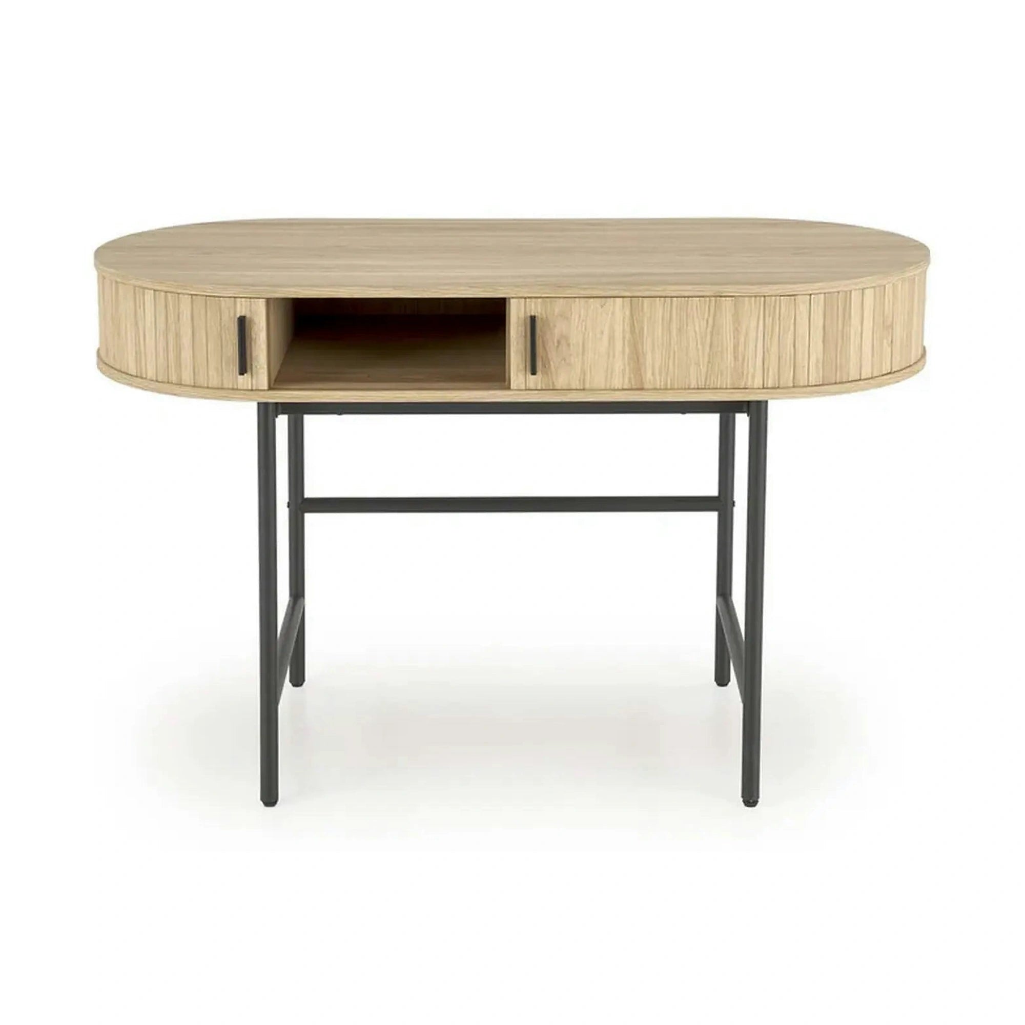 Birou B51, stejar/negru, 120x55x75 cm