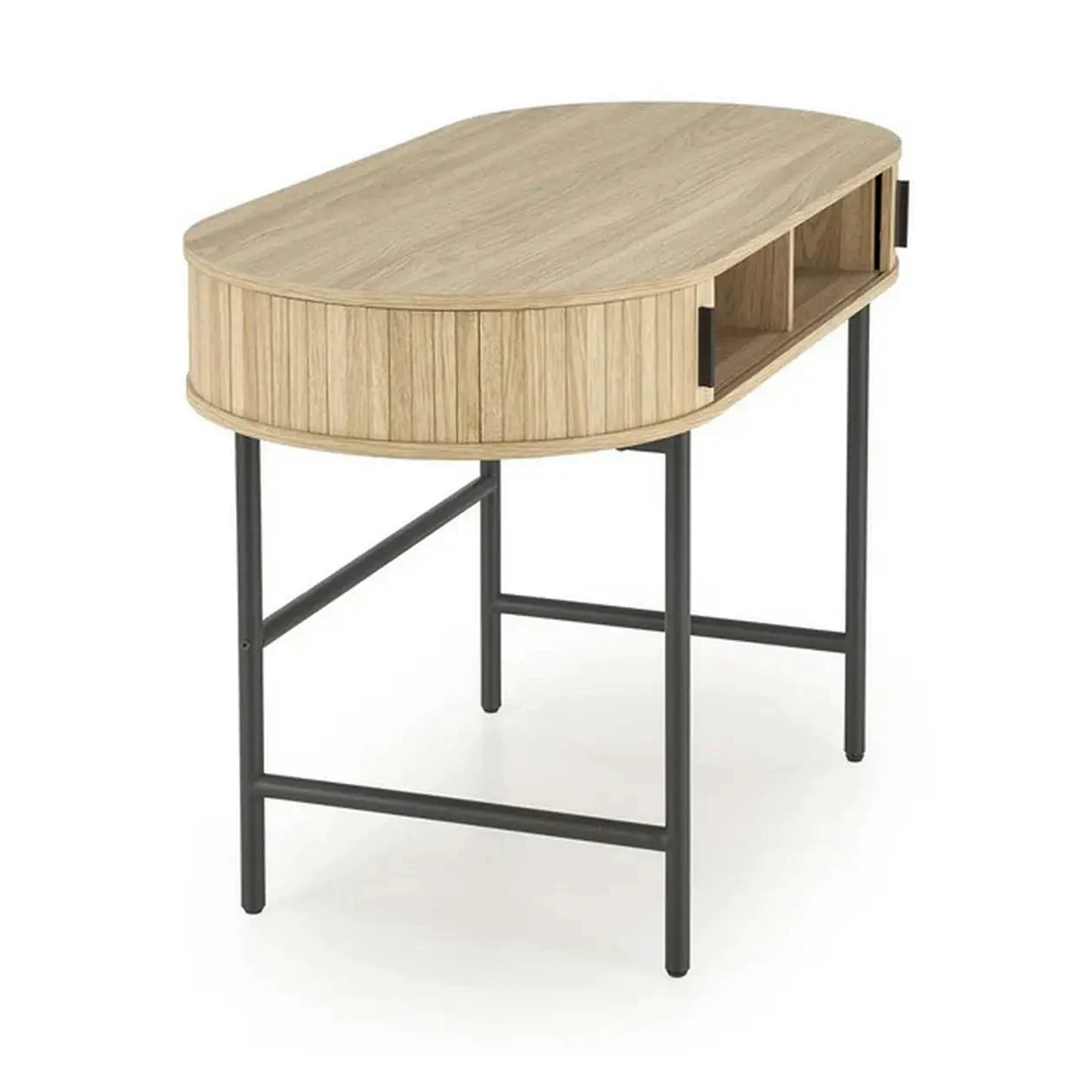 Birou B51, stejar/negru, 120x55x75 cm
