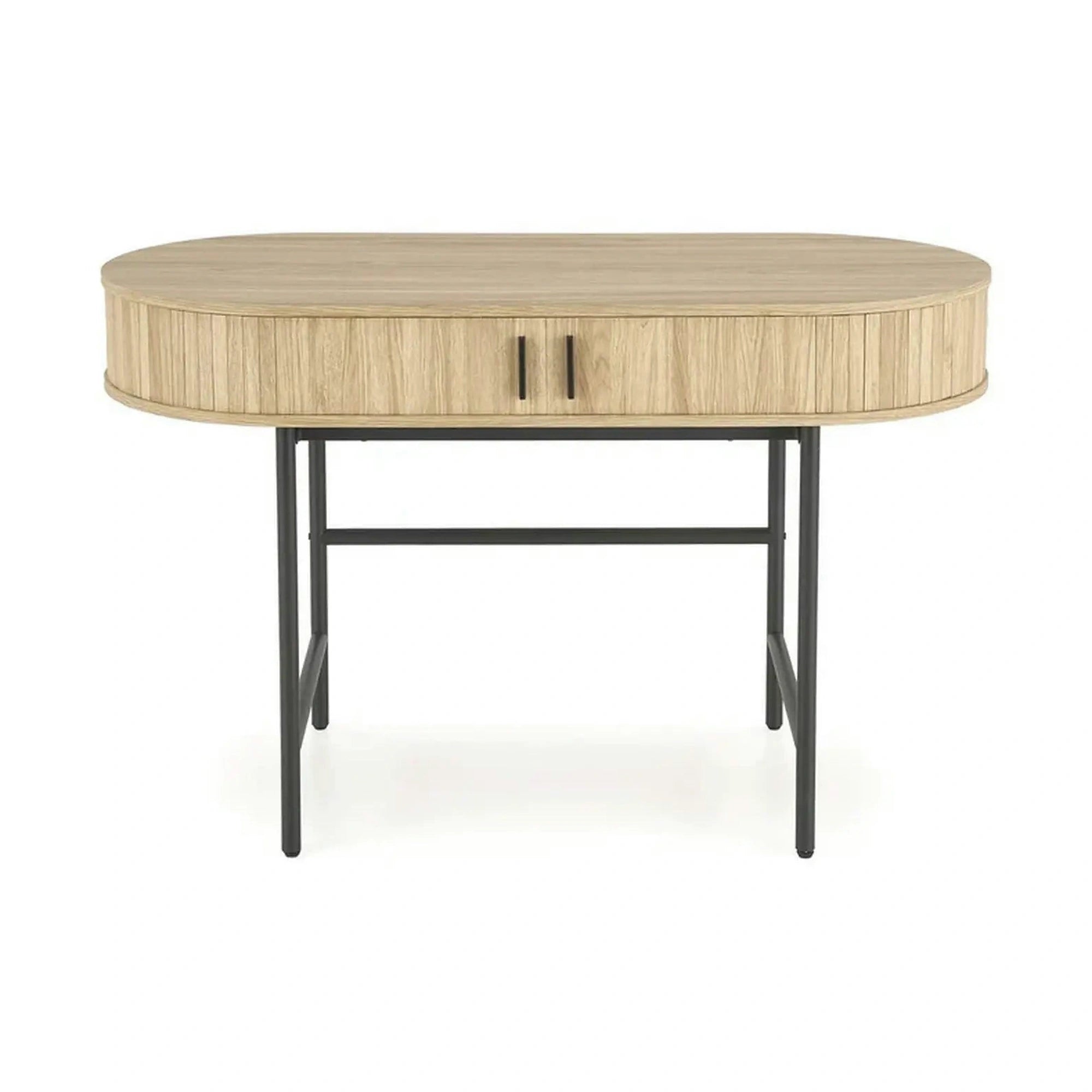 Birou B51, stejar/negru, 120x55x75 cm