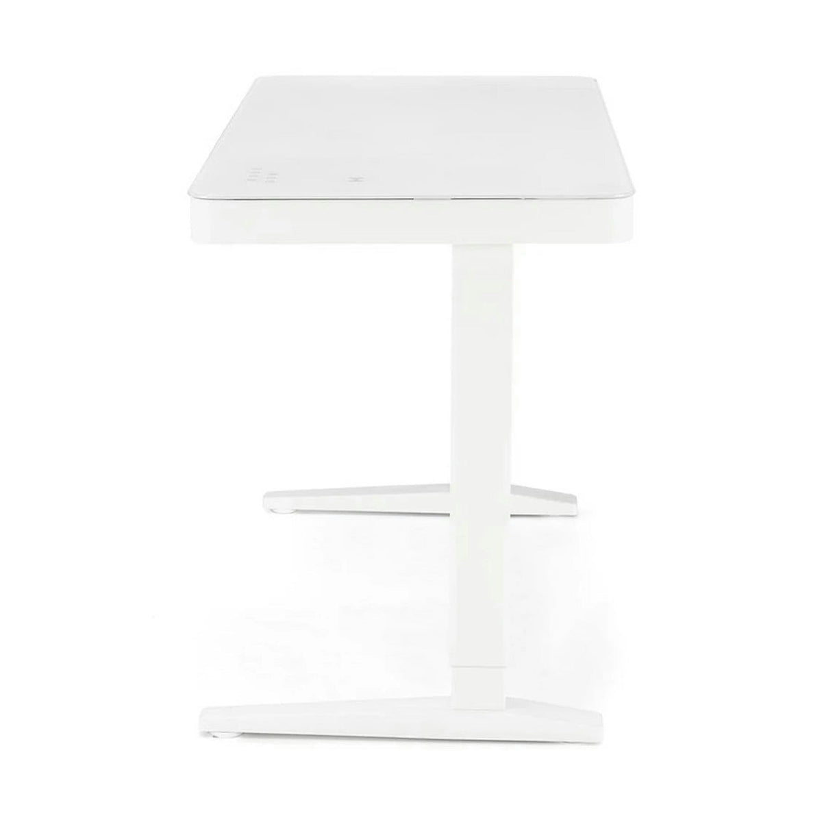 Birou B52, alb, sticla/metal, 120x60x77/120 cm