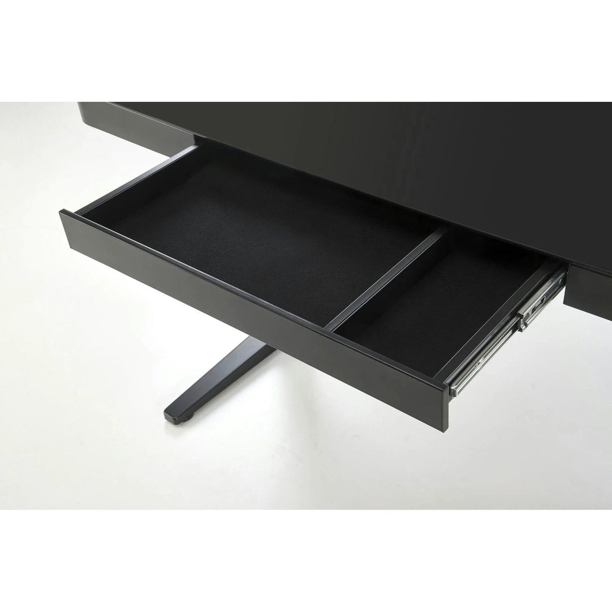 Birou B52, negru, sticla/metal, 120x60x77/120 cm