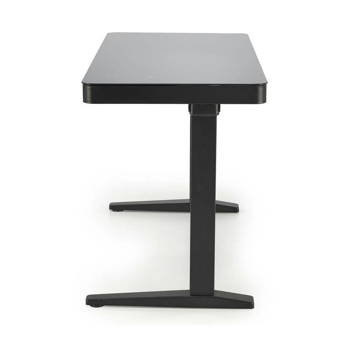 Birou B52, negru, sticla/metal, 120x60x77/120 cm