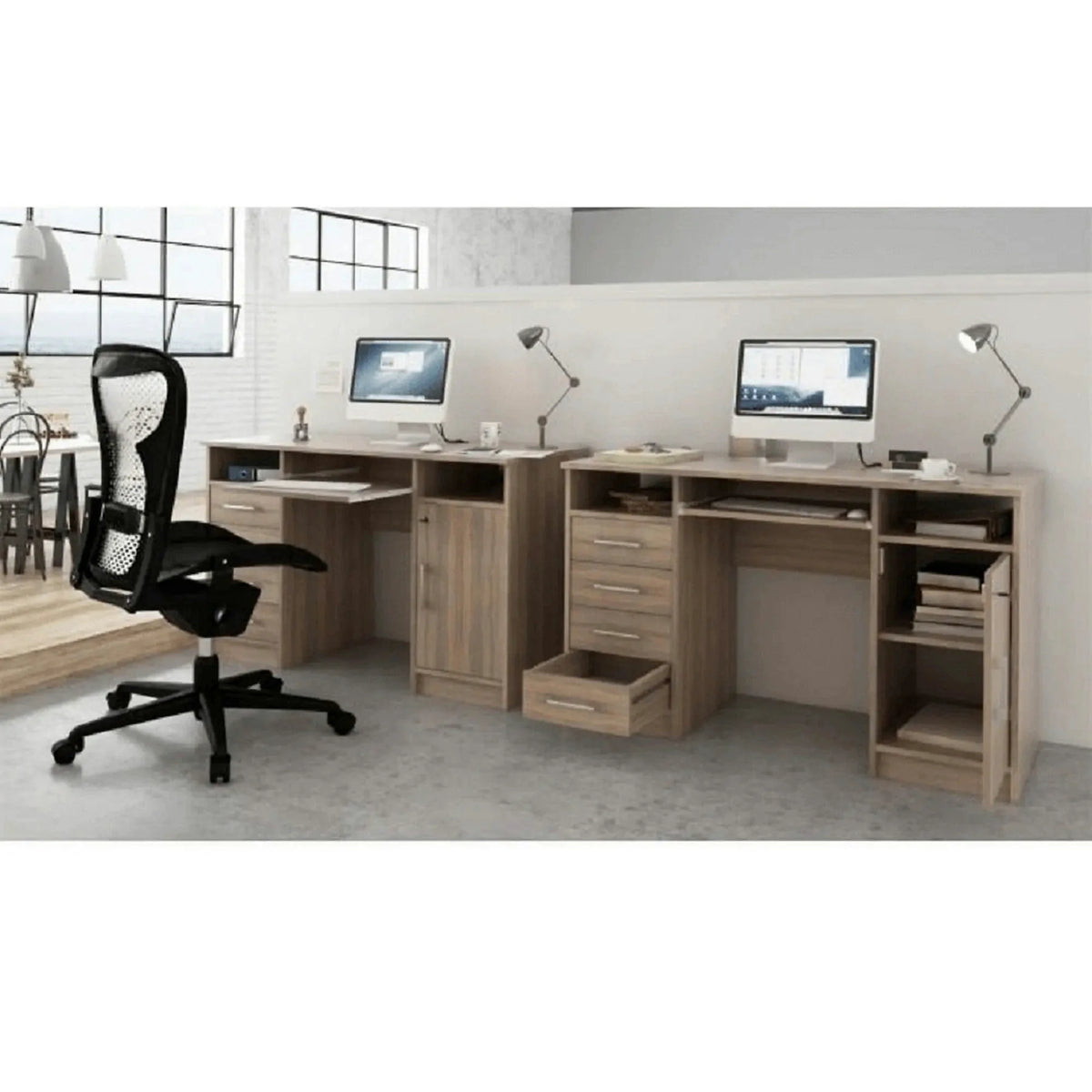 Birou B9 NEW, stejar sonoma, DTD laminat, 124x55x76 cm