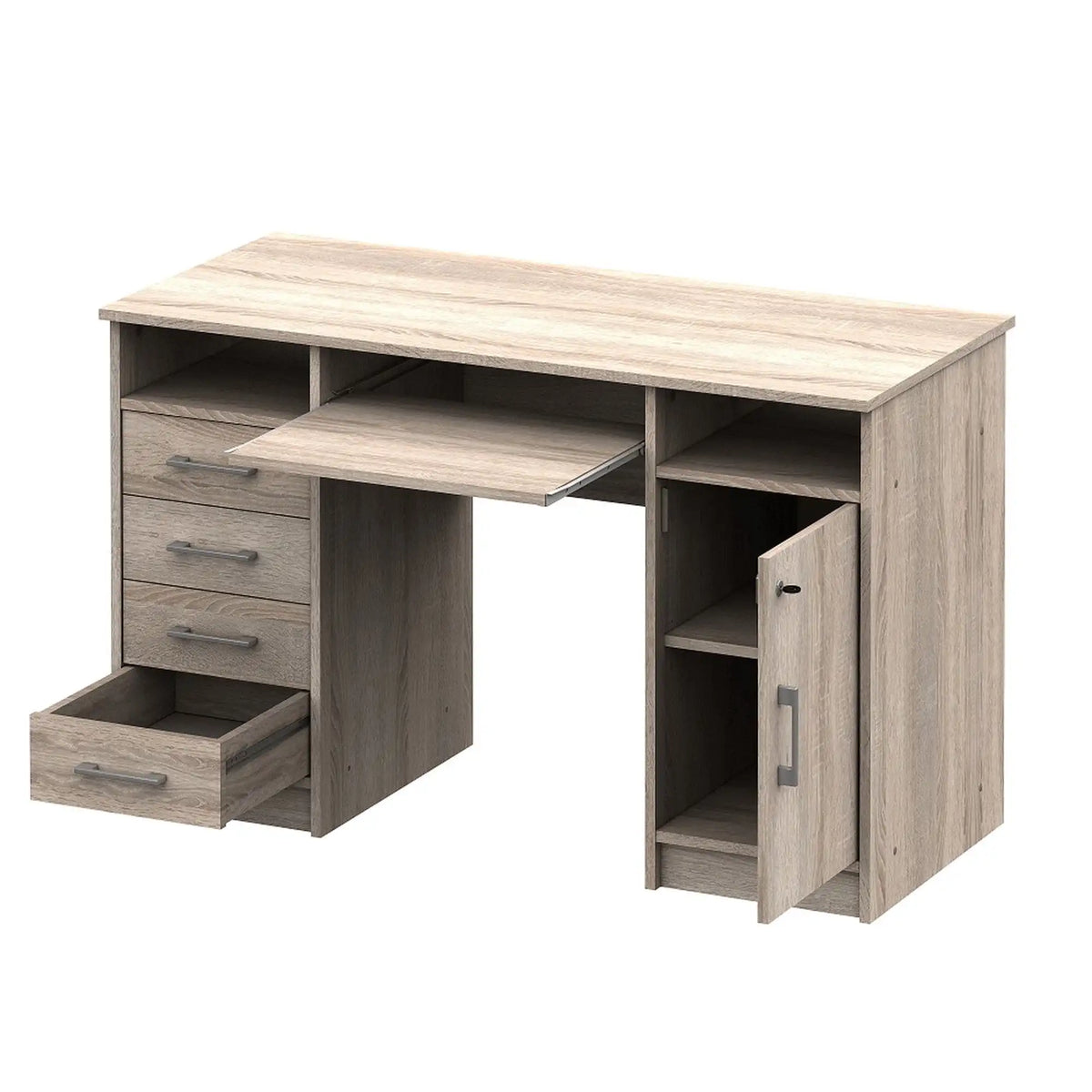 Birou B9 NEW, stejar sonoma, DTD laminat, 124x55x76 cm