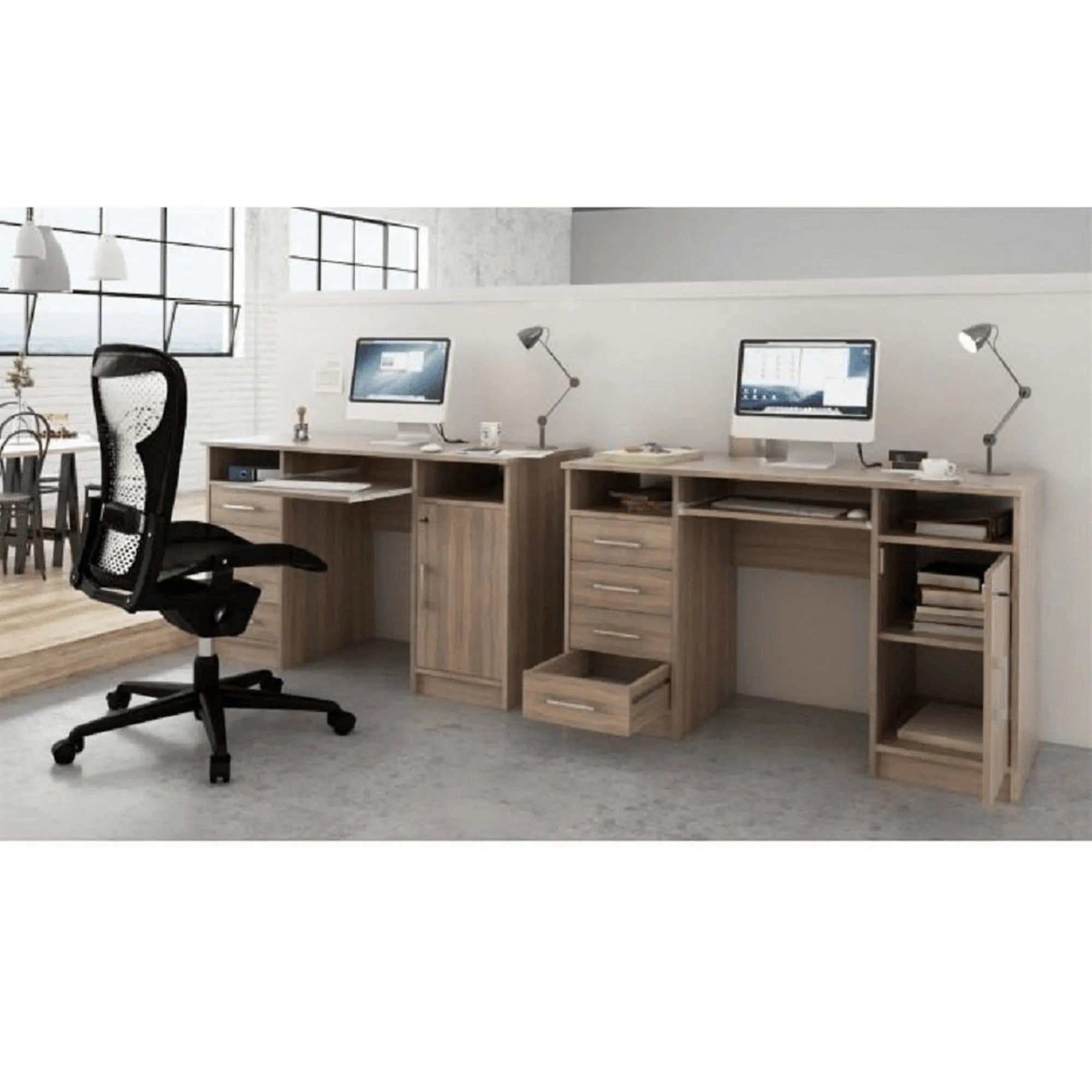 Birou B9 NEW, stejar sonoma, DTD laminat, 124x55x76 cm