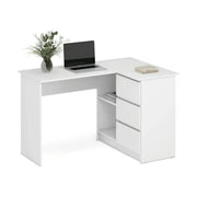 Birou BEGA, alb, PAL laminat, 124x85x76 cm