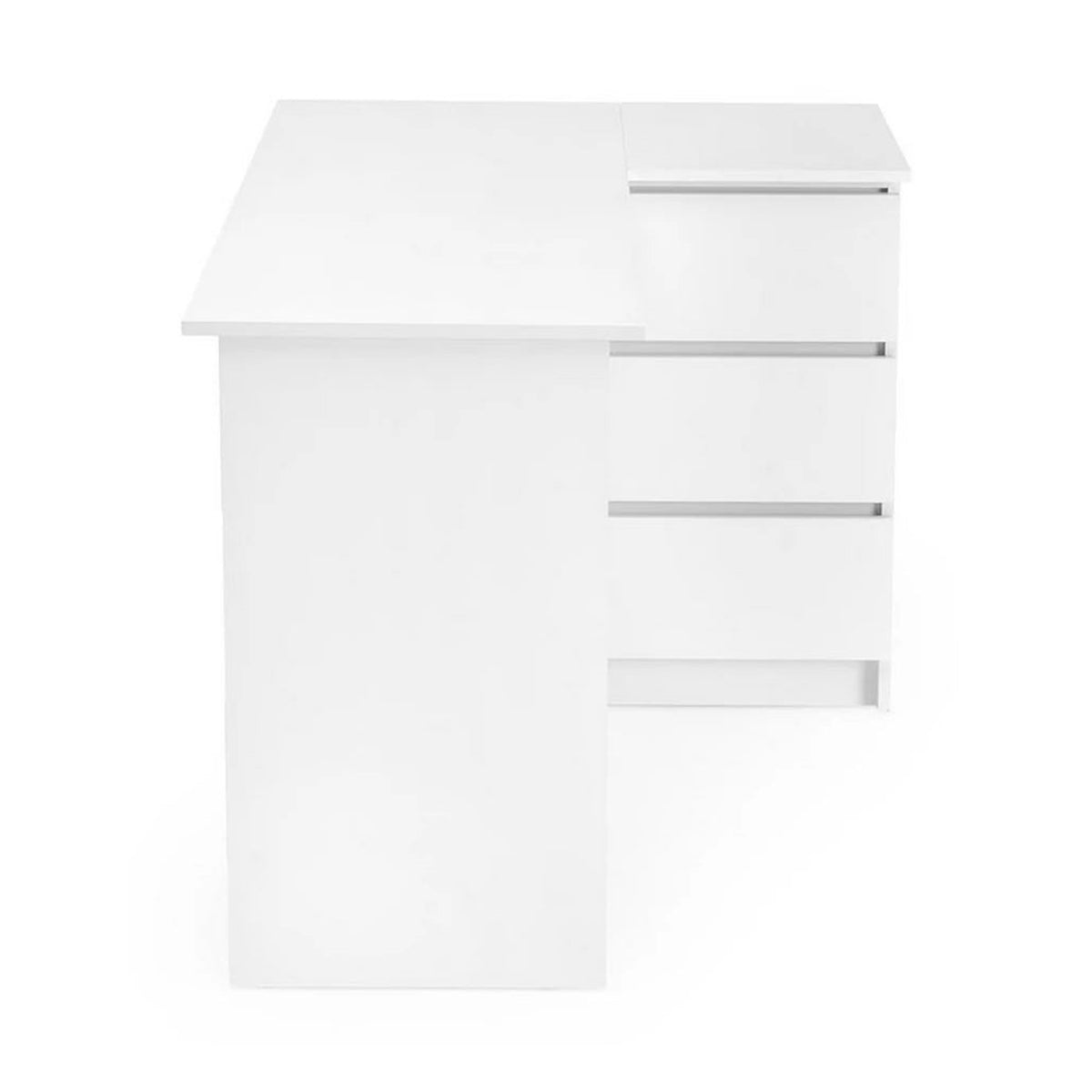 Birou BEGA, alb, PAL laminat, 124x85x76 cm