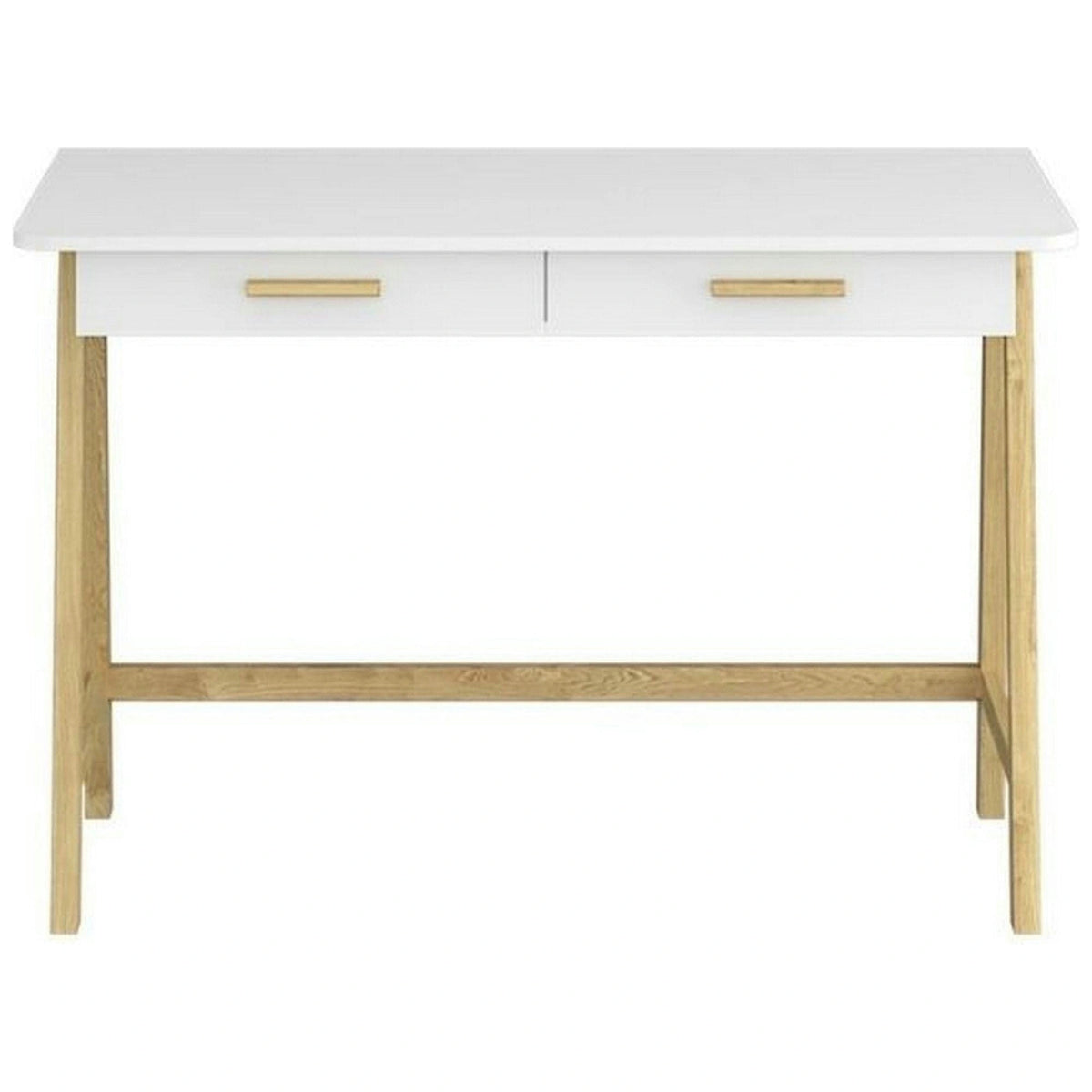 Birou BELLE, stejar/alb, PAL laminat, 120x55x80 cm