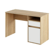 Birou BILI NEW, stejar sonoma/alb, DTD laminat, 120x53x75.5 cm