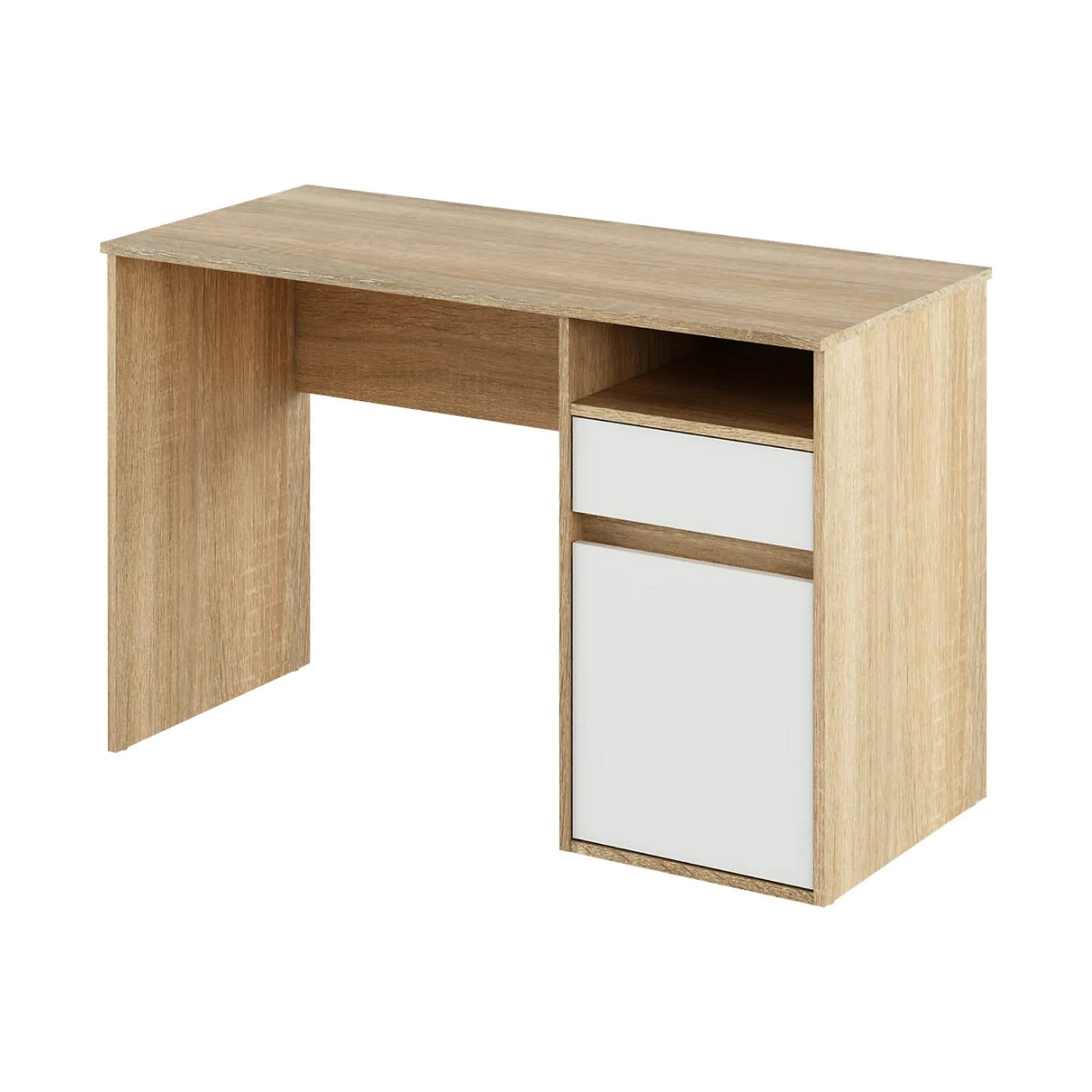 Birou BILI NEW, stejar sonoma/alb, DTD laminat, 120x53x75.5 cm