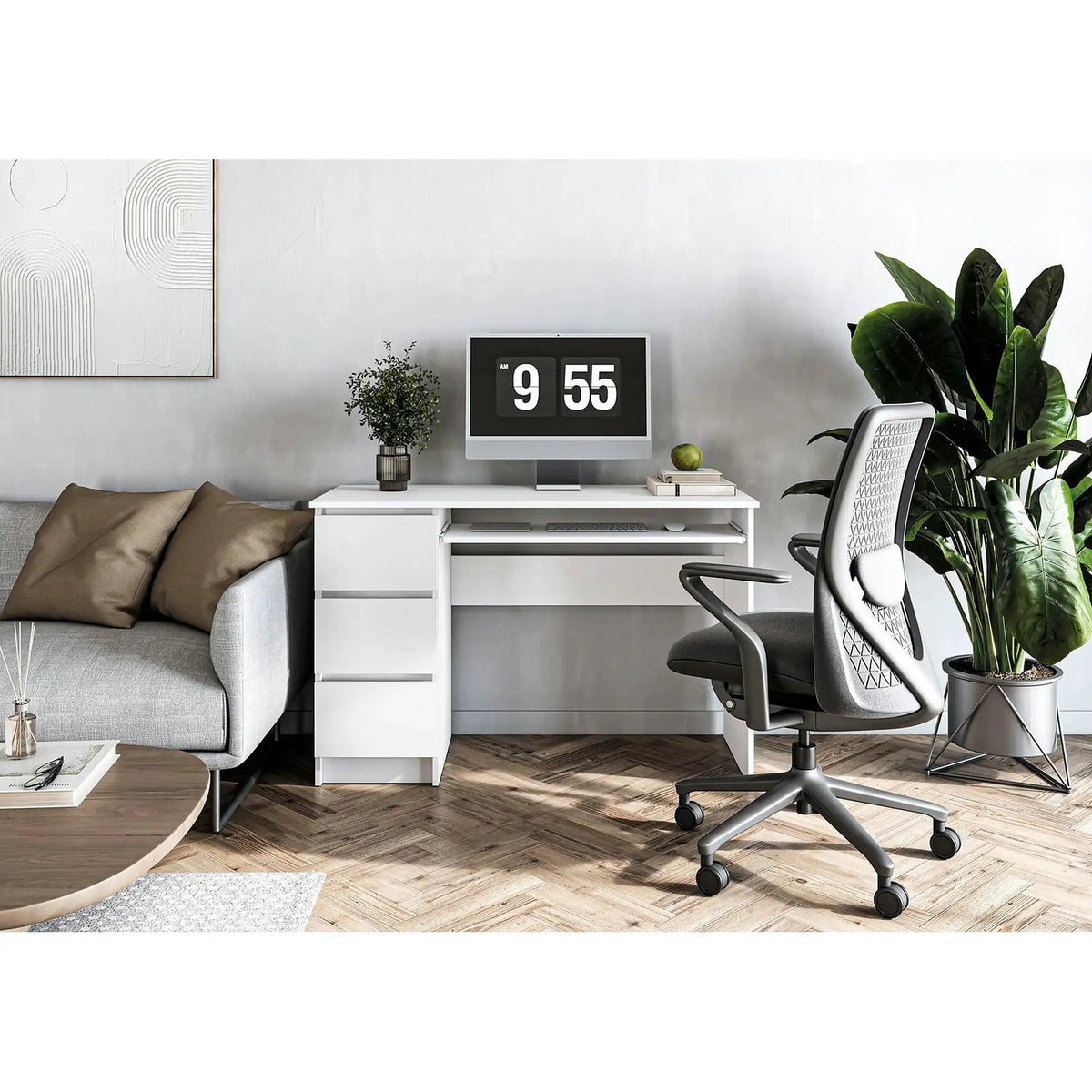 Birou CINO, alb, PAL laminat, 120x50x77 cm