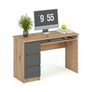 Birou CINO, stejar artisan/gri grafit, PAL laminat, 120x50x77 cm