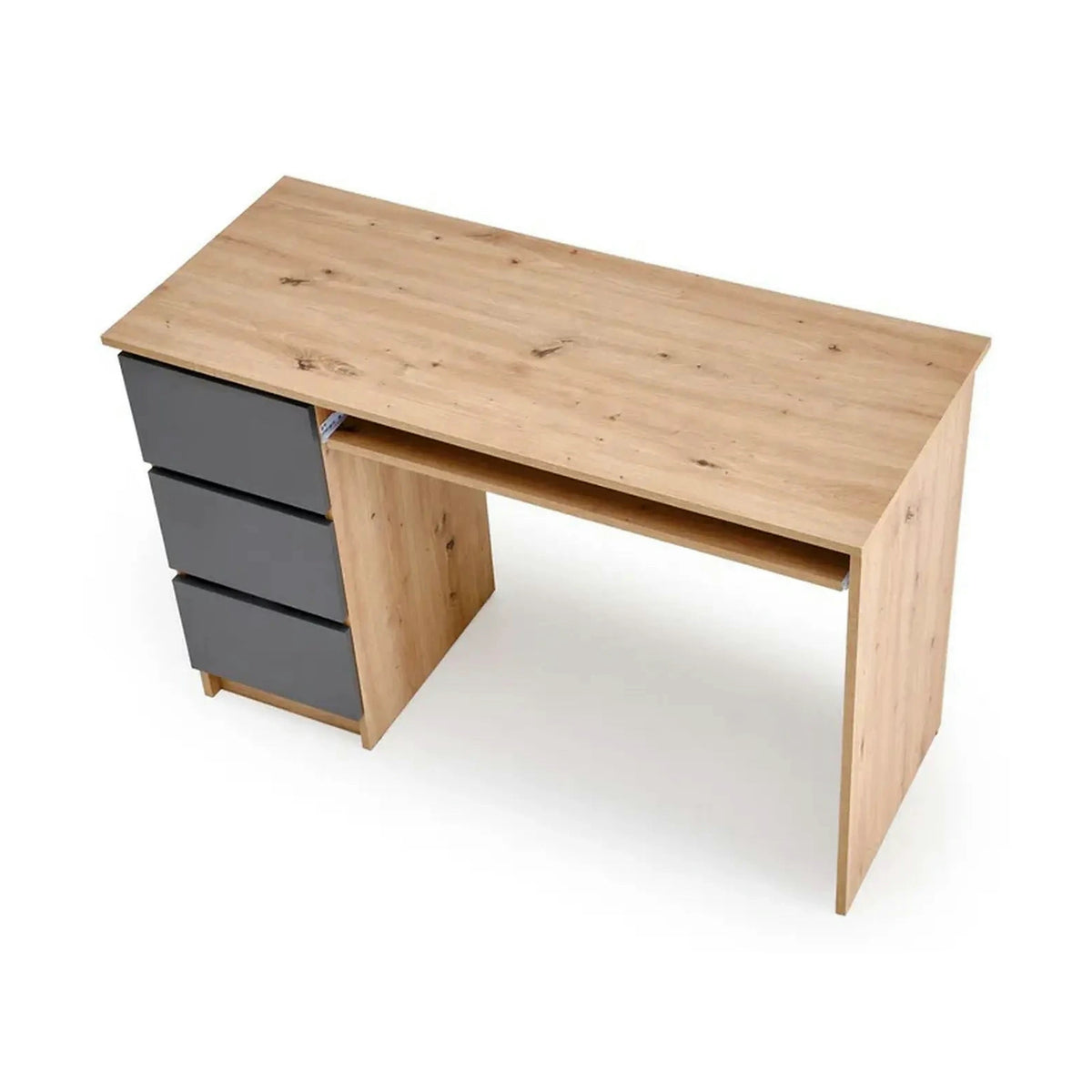 Birou CINO, stejar artisan/gri grafit, PAL laminat, 120x50x77 cm