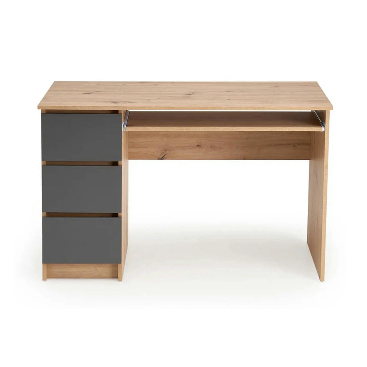 Birou CINO, stejar artisan/gri grafit, PAL laminat, 120x50x77 cm