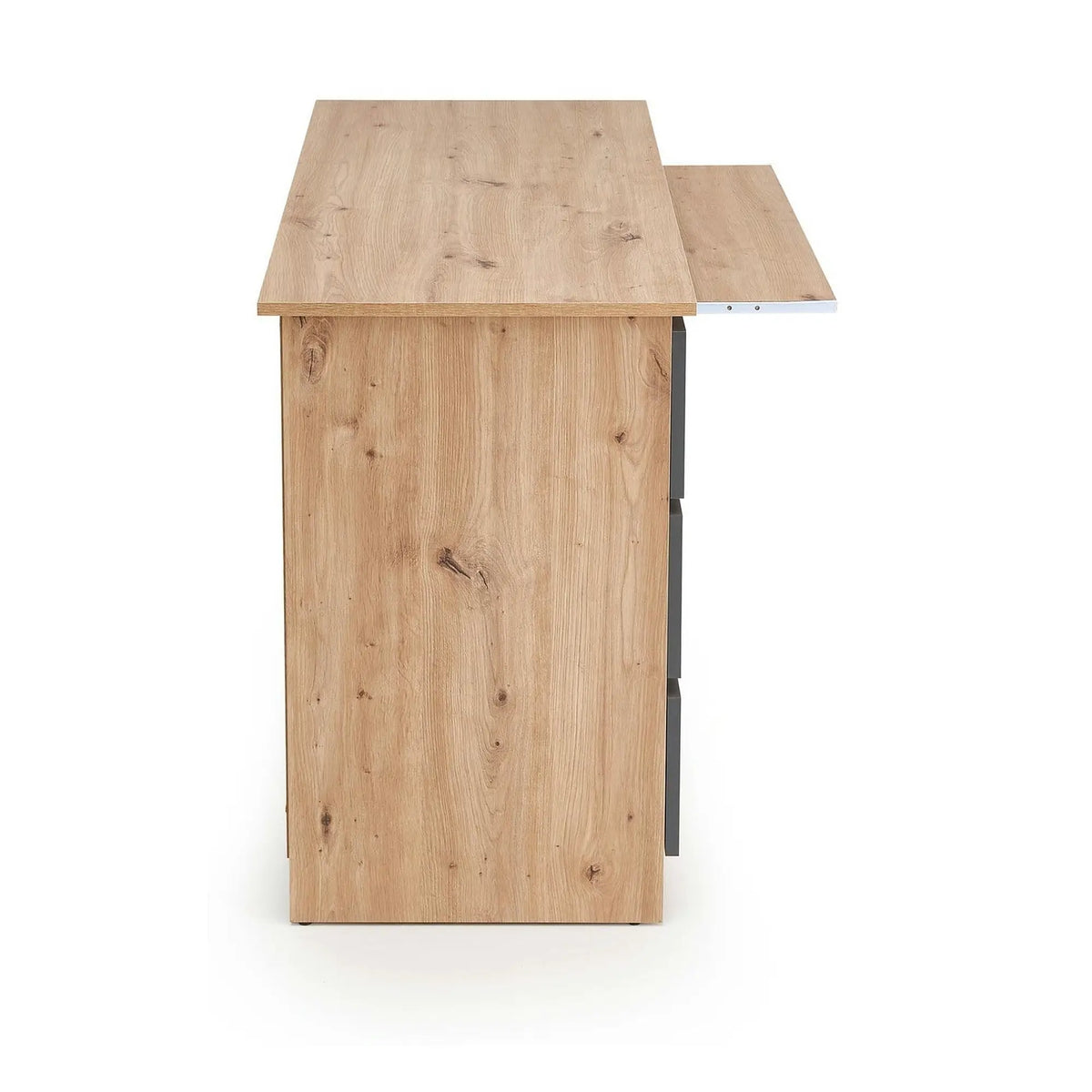 Birou CINO, stejar artisan/gri grafit, PAL laminat, 120x50x77 cm