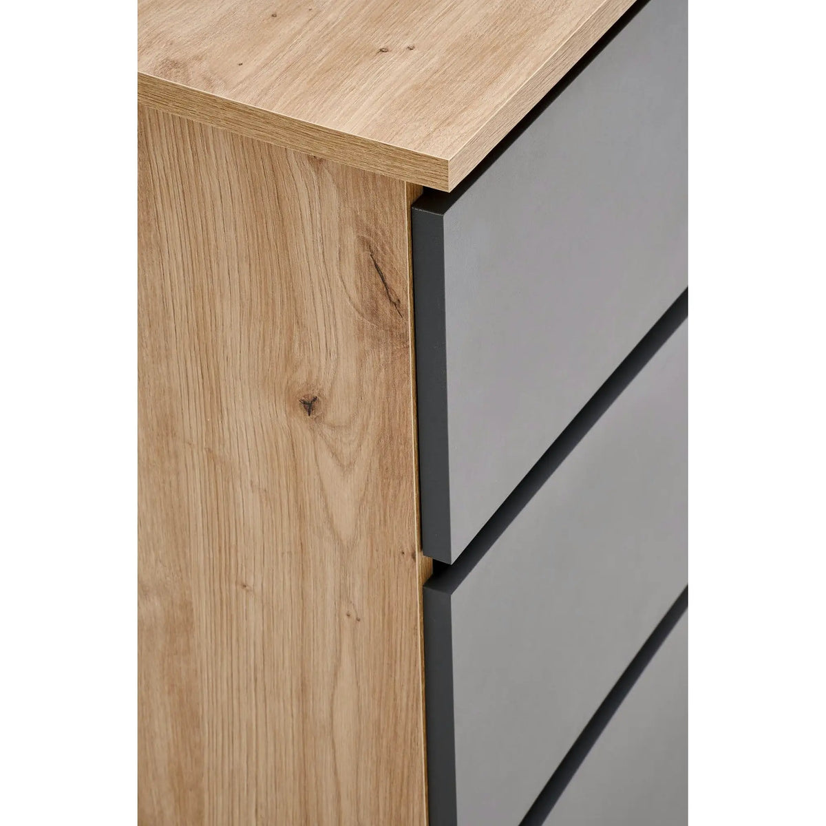 Birou CINO, stejar artisan/gri grafit, PAL laminat, 120x50x77 cm
