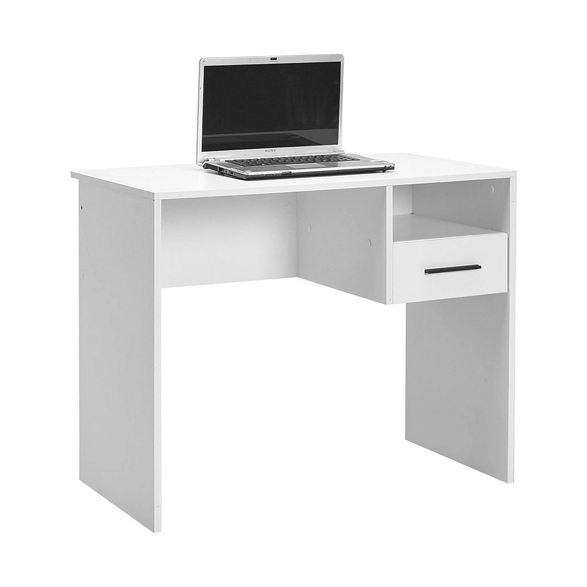 Birou CMS-105-BB-1, alb, PAL melaminat, 90x52x75 cm