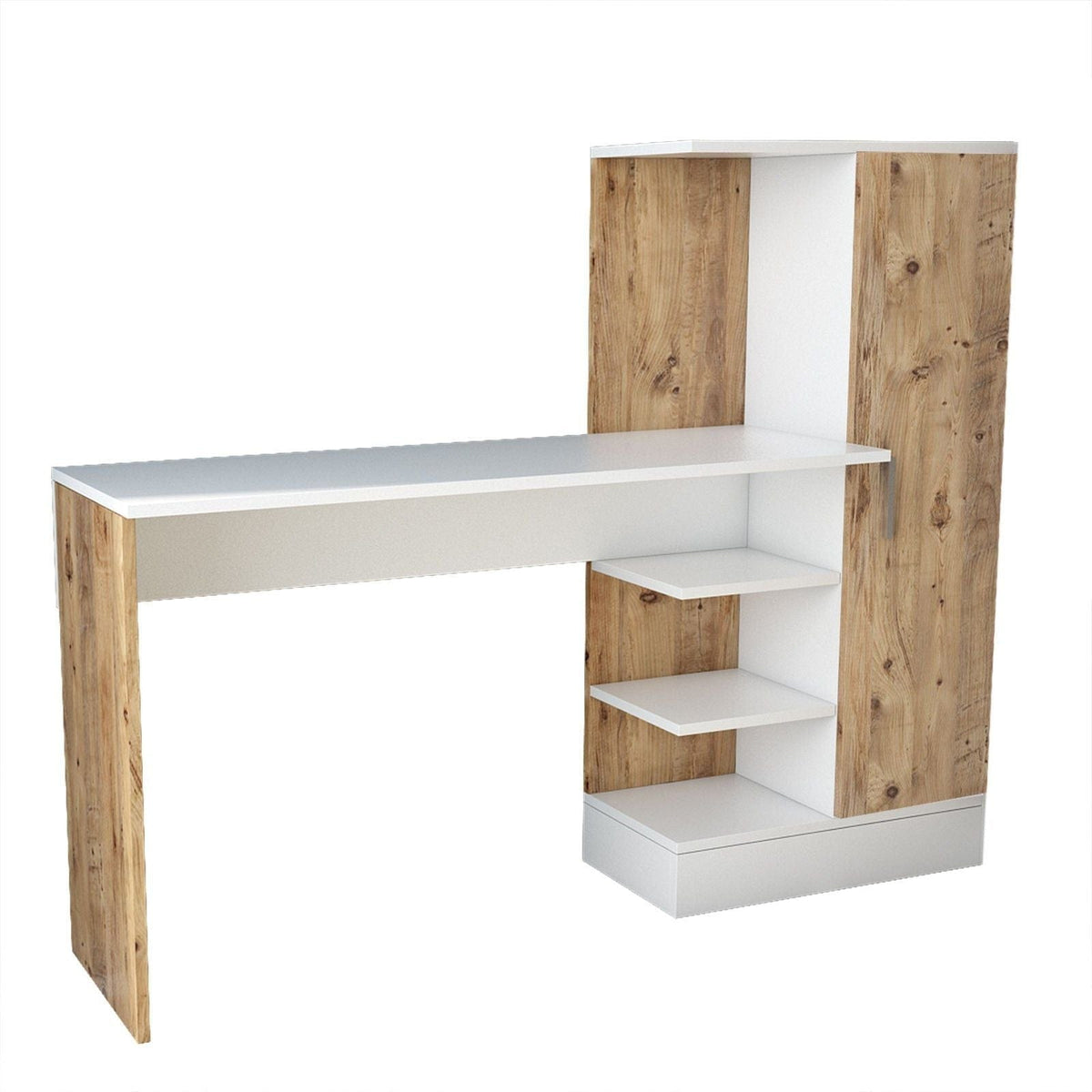 Birou CT2 AW, alb/pin atlantic, PAL melaminat, 152x40x120 cm