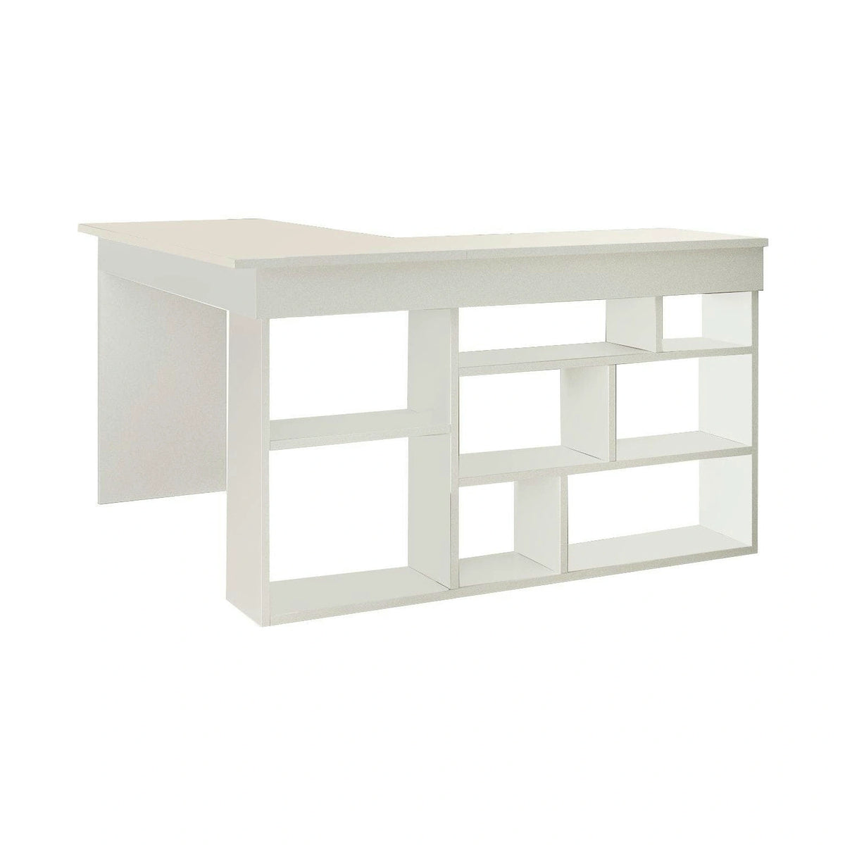 Birou CT5-W, alb, PAL, 129x120x72 cm