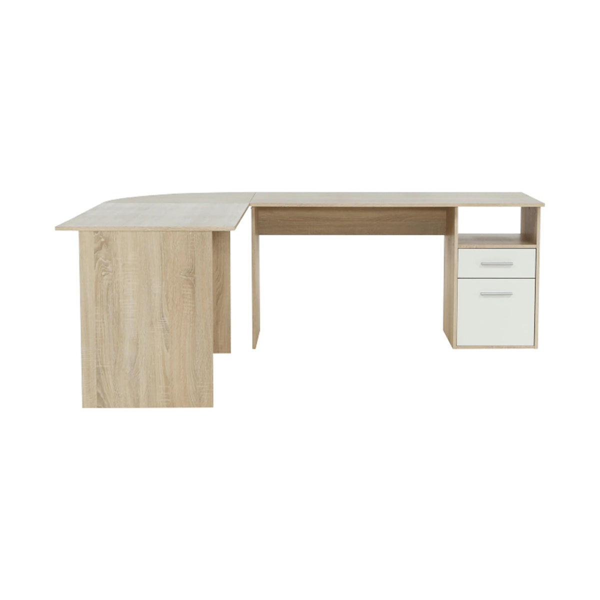 Birou de colt MAURUS NEW MA11, stejar sonoma/alb, PAL melaminat, 176/203x67x70 cm