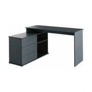 Birou de colt TERINO, gri grafit, PAL laminat, 138x50/110x75 cm