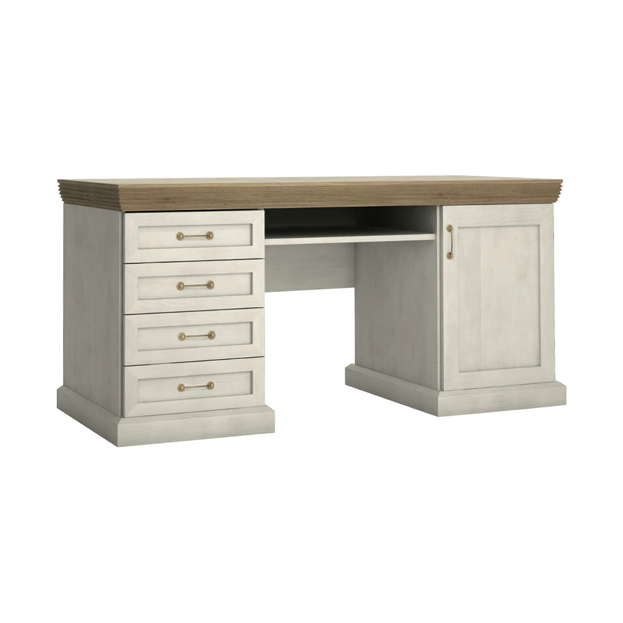 Birou din PAL ROYAL B1, pin nordic/stejar salbatic, PAL melaminat, 147x55x82 cm