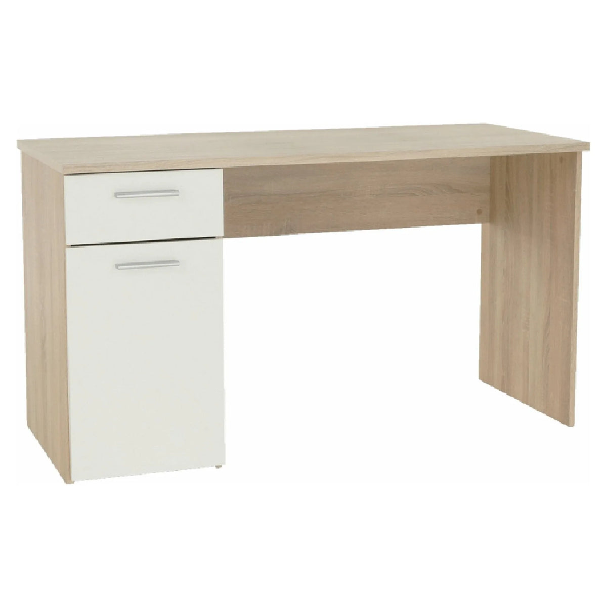 Birou EGON, stejar sonoma/alb, PAL melaminat, 137x60x76 cm