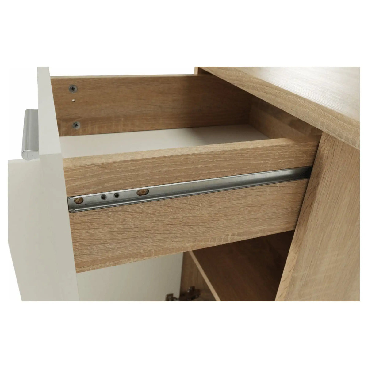 Birou EGON, stejar sonoma/alb, PAL melaminat, 137x60x76 cm