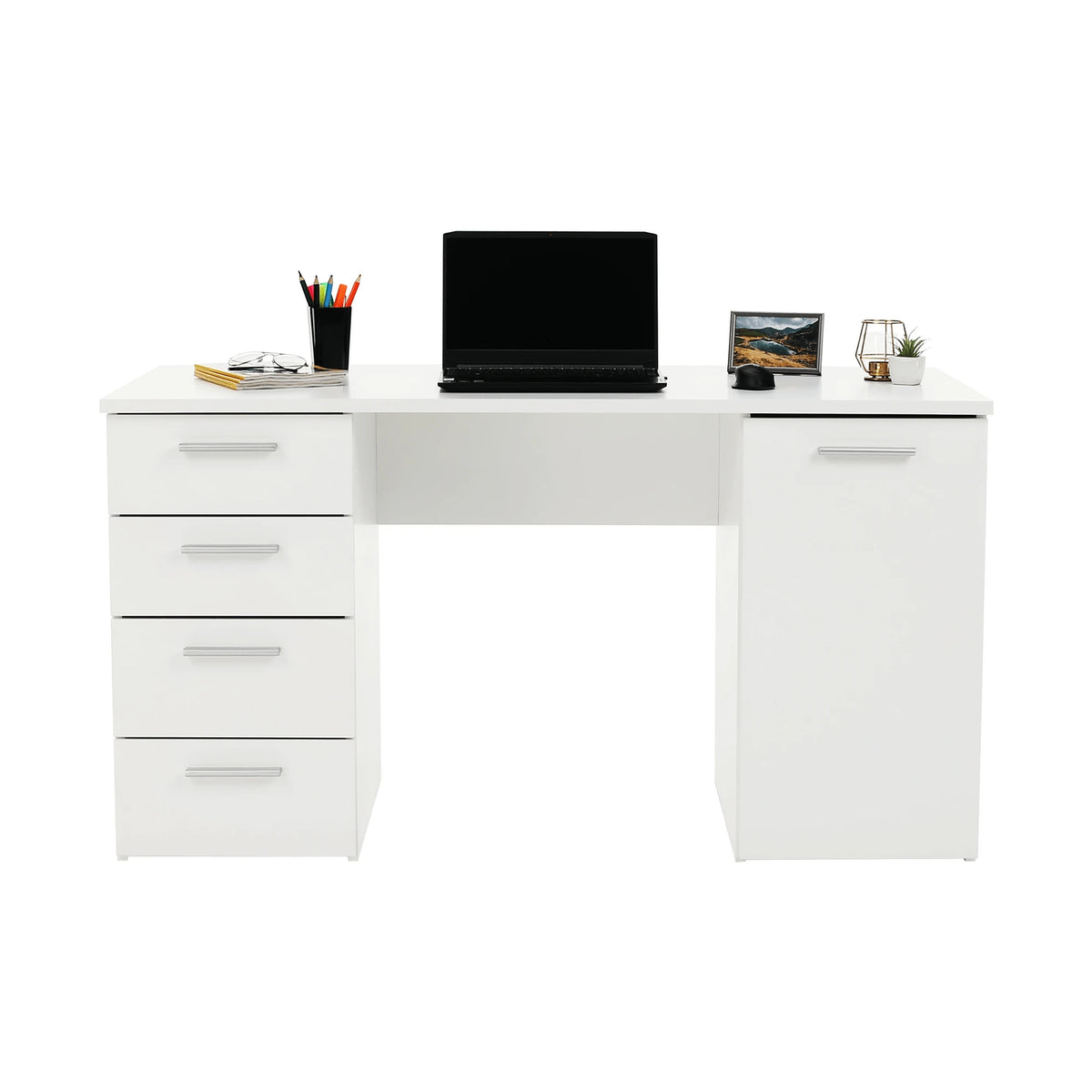 Birou EUSTACH, alb, DTD laminat, 137x60x76 cm