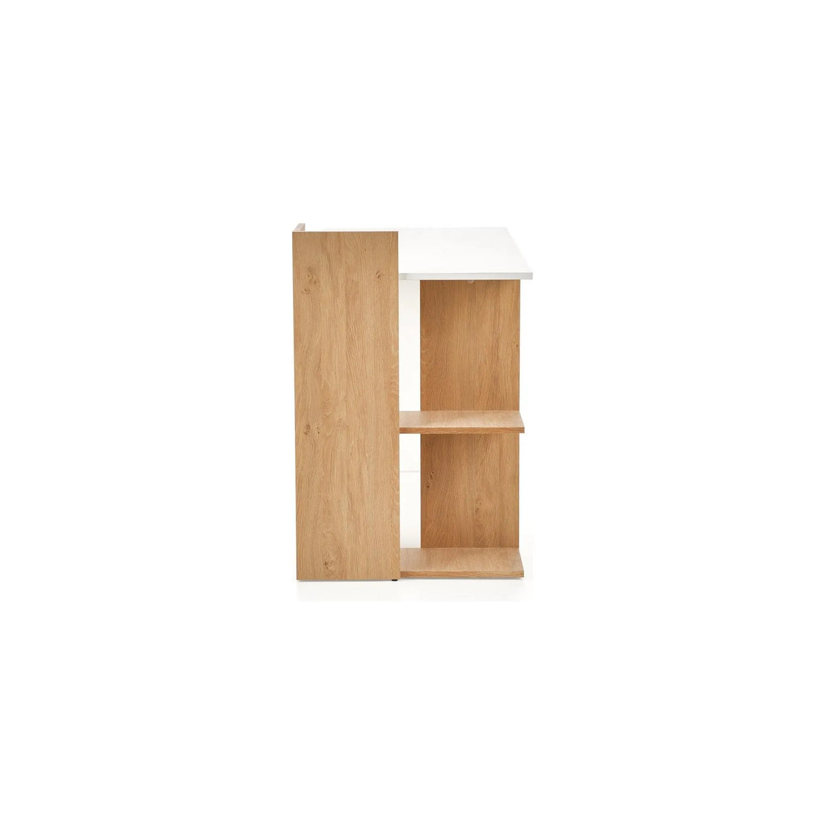 Birou Fino, stejar/alb, PAL melaminat, 122x57x85 cm
