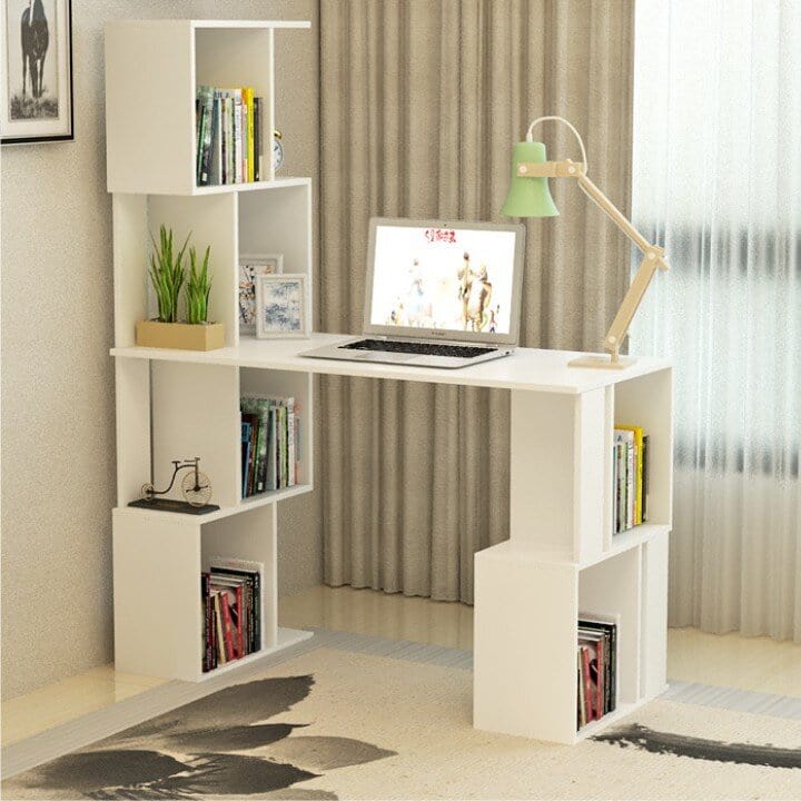 Birou FLOKI NEW, alb, DTD laminat, 120x60x150 cm