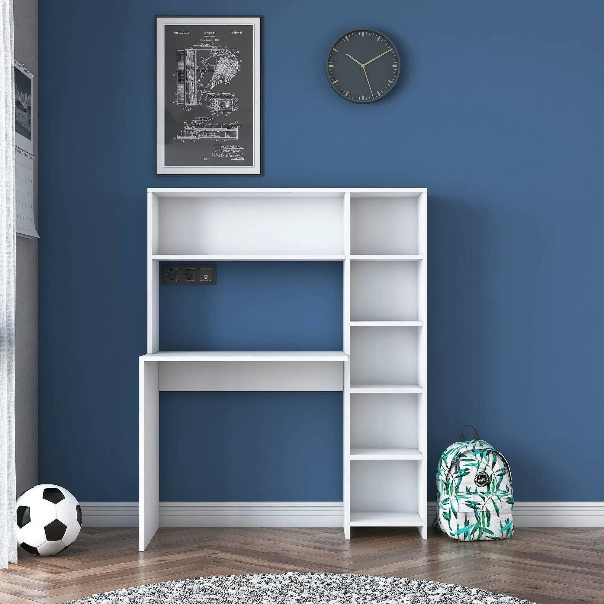 Birou HA104, alb, PAL melaminat, 80x40x75 cm