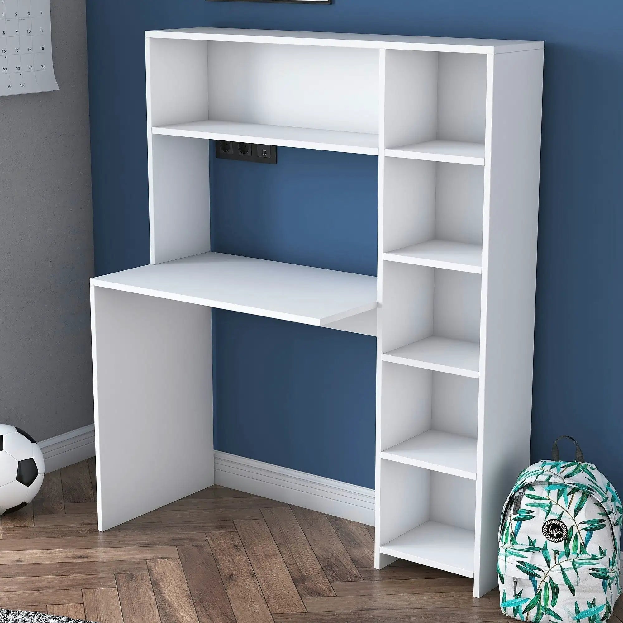 Birou HA104, alb, PAL melaminat, 80x40x75 cm