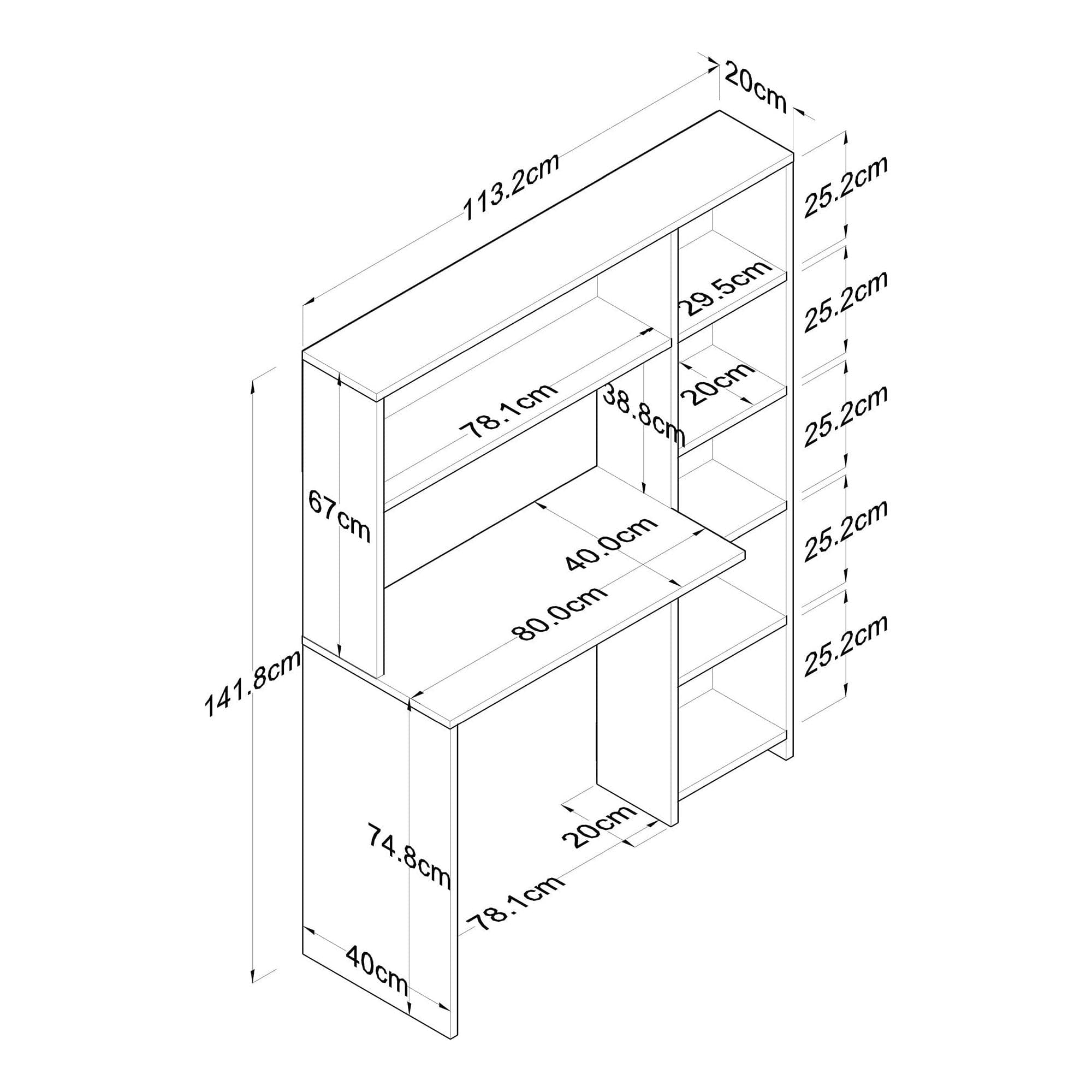 Birou HA104, alb, PAL melaminat, 80x40x75 cm