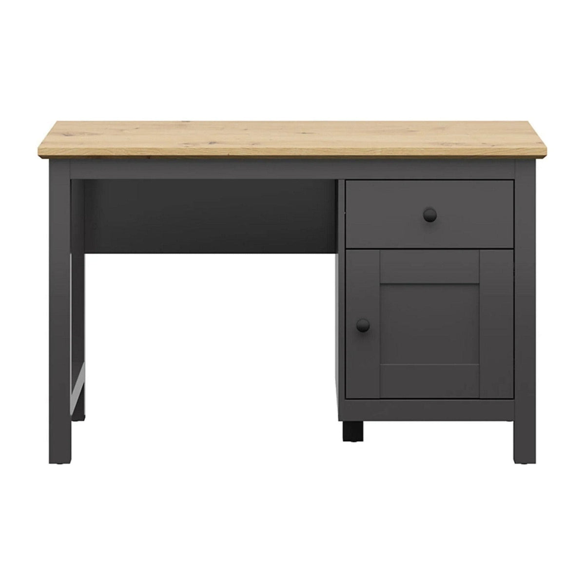Birou HESEN, gri grafit/stejar artisan, PAL, 120x60x75 cm