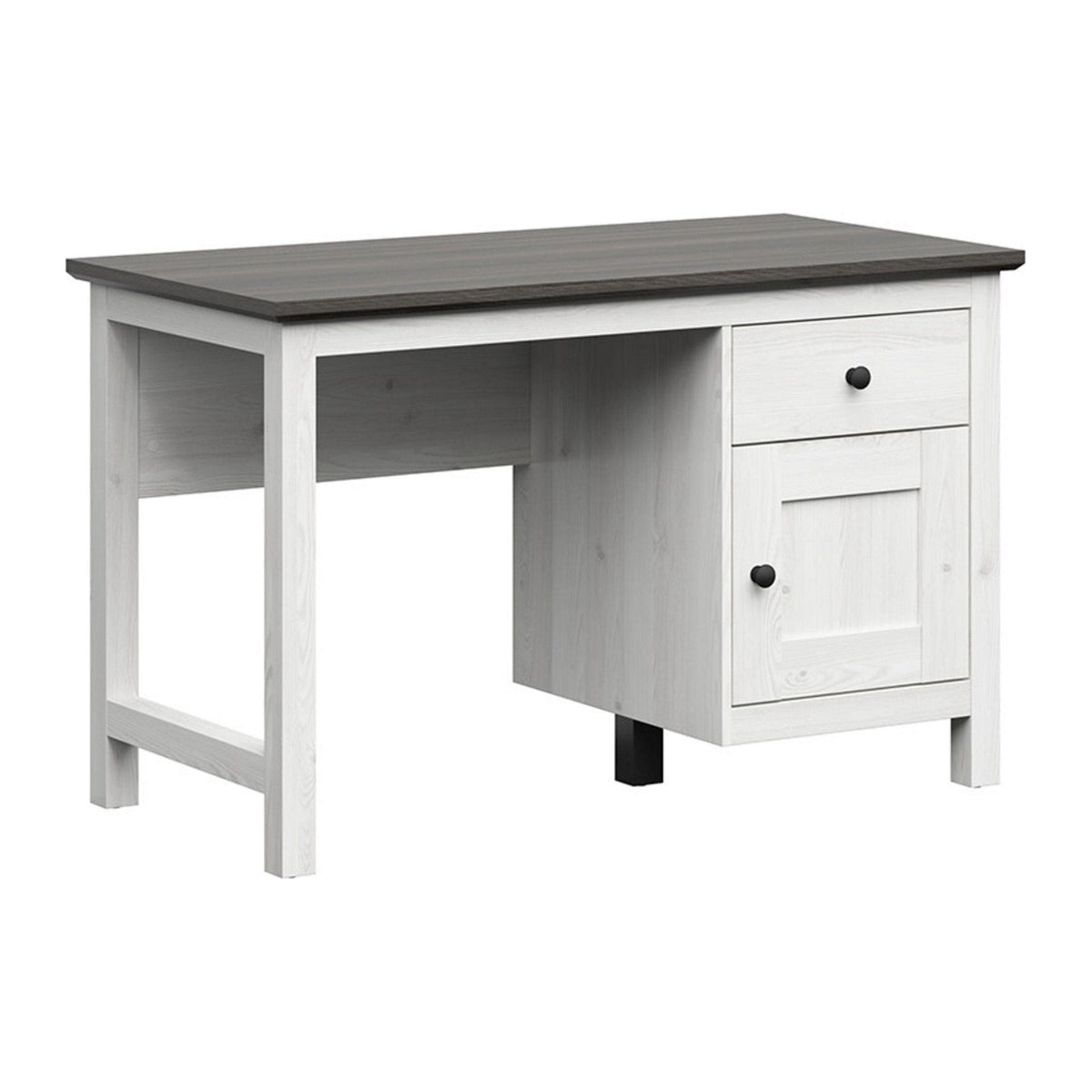 Birou Hesen, gri inchis/pin larico, PAL melaminat, 120x60x75 cm