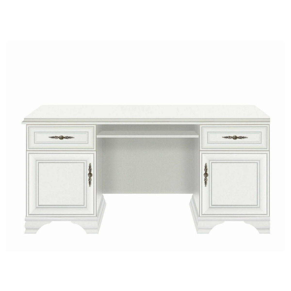 Birou alb clasic IDENTO, PAL, 160x74x78 cm
