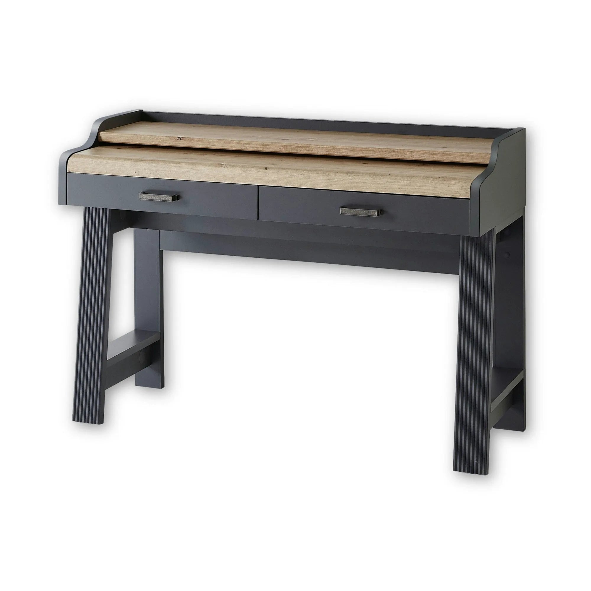 Birou JASMIN, gri grafit/stejar artisan, PAL, 120x53x84 cm