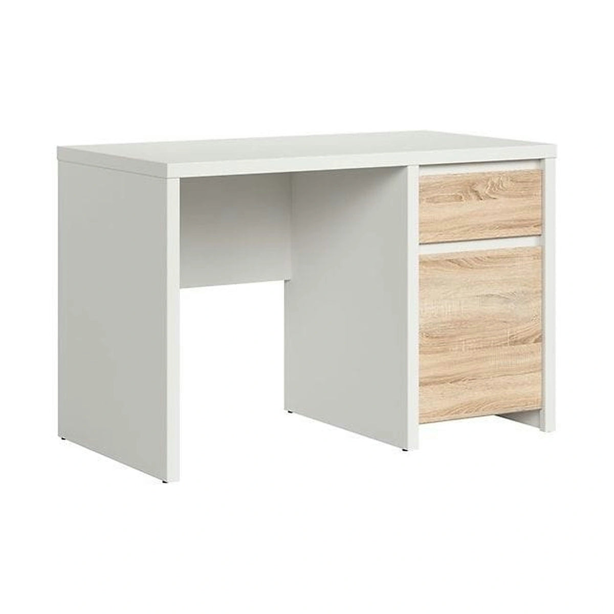 Birou KASPIAN, alb/stejar sonoma, PAL, 120x65x77 cm