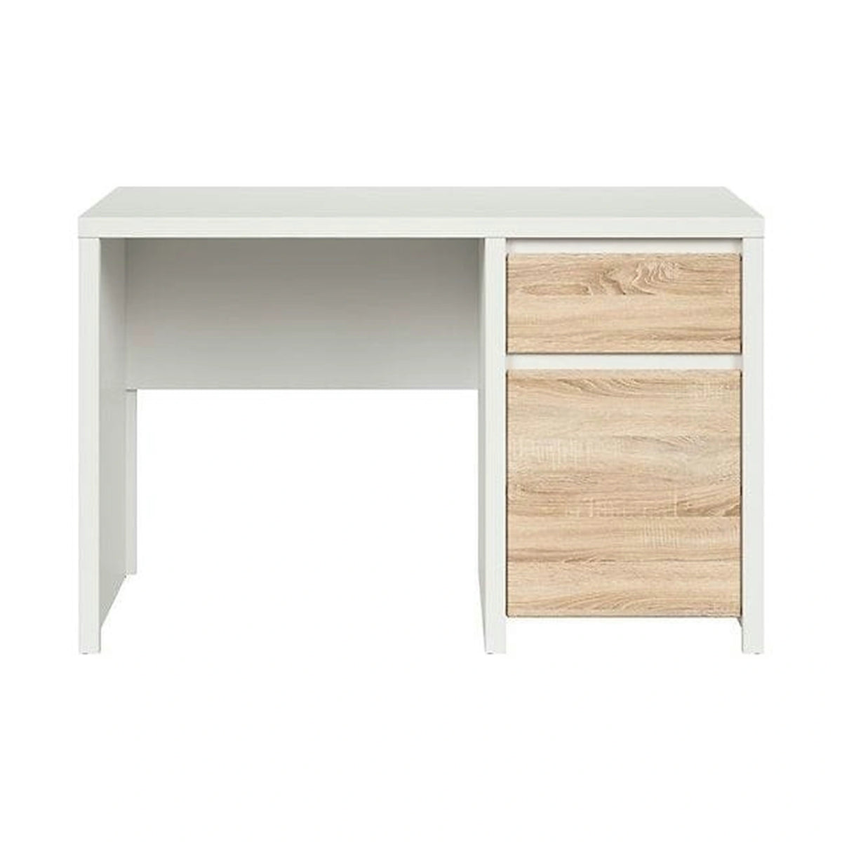 Birou KASPIAN, alb/stejar sonoma, PAL, 120x65x77 cm
