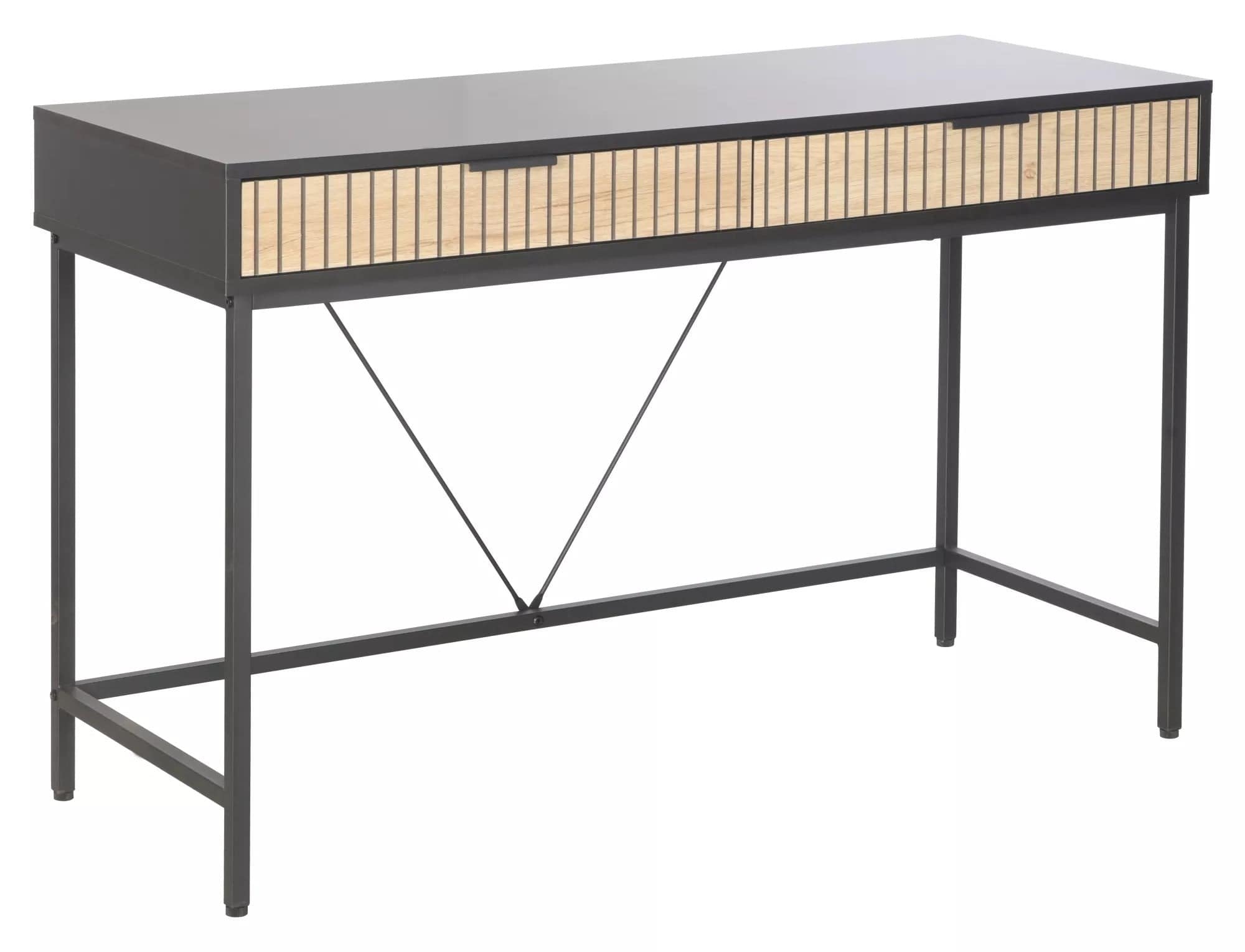 Birou MAGO B1, negru mat/stejar, PAL/metal, 120x48x76 cm