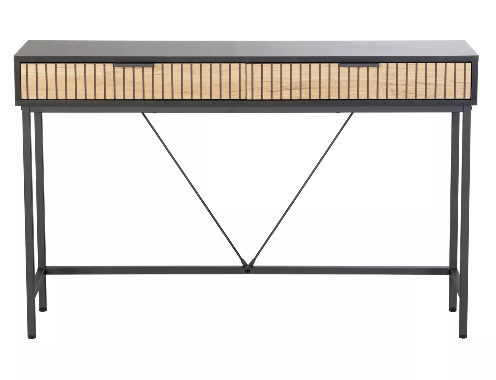 Birou MAGO B1, negru mat/stejar, PAL/metal, 120x48x76 cm