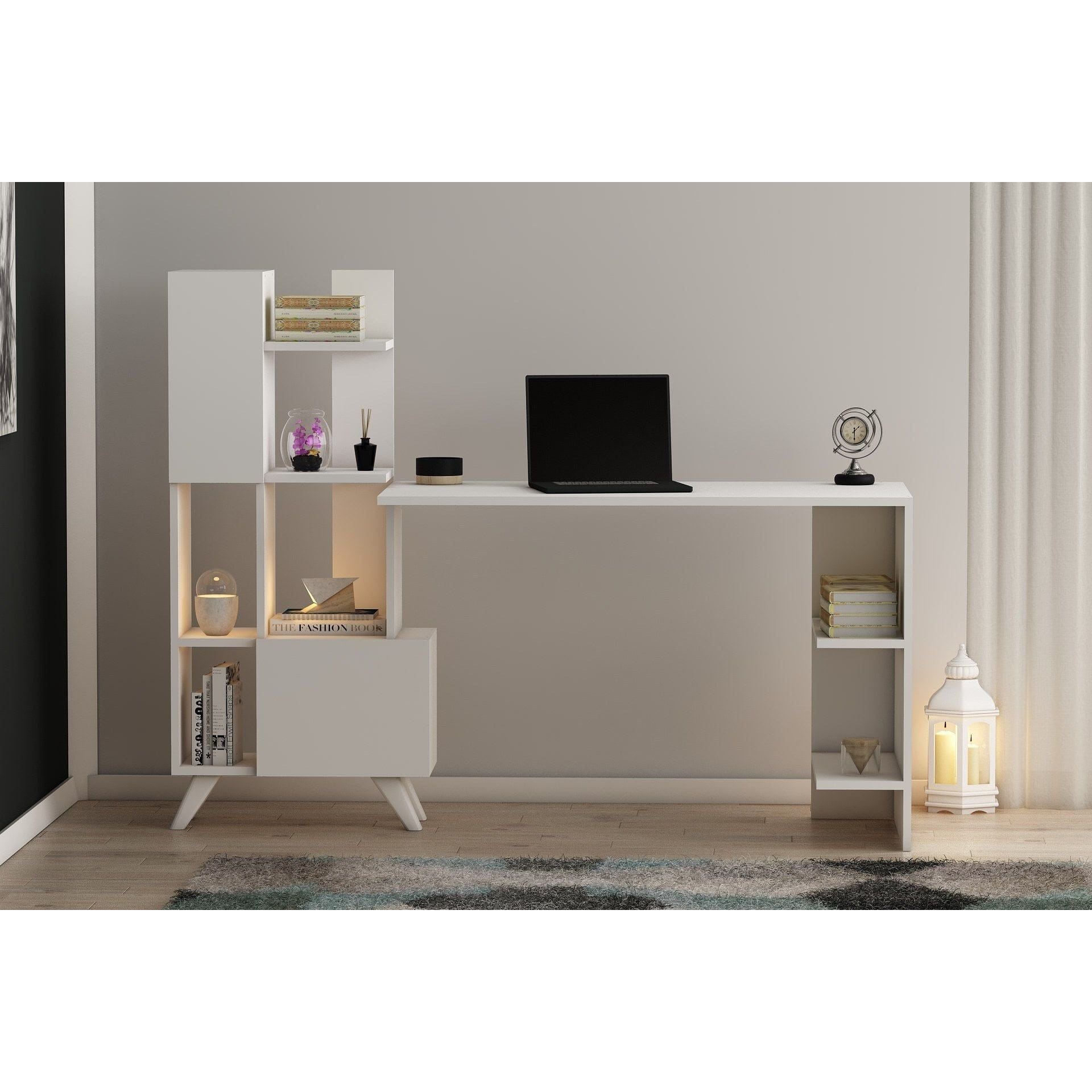Birou MC607240, alb, PAL melaminat, 170x60x120 cm