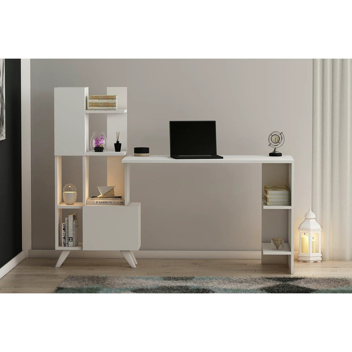 Birou MC607240, alb, PAL melaminat, 170x60x120 cm