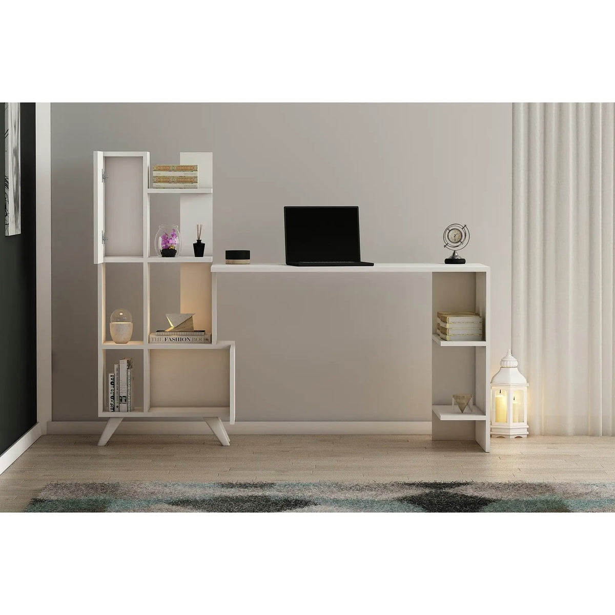 Birou MC607240, alb, PAL melaminat, 170x60x120 cm