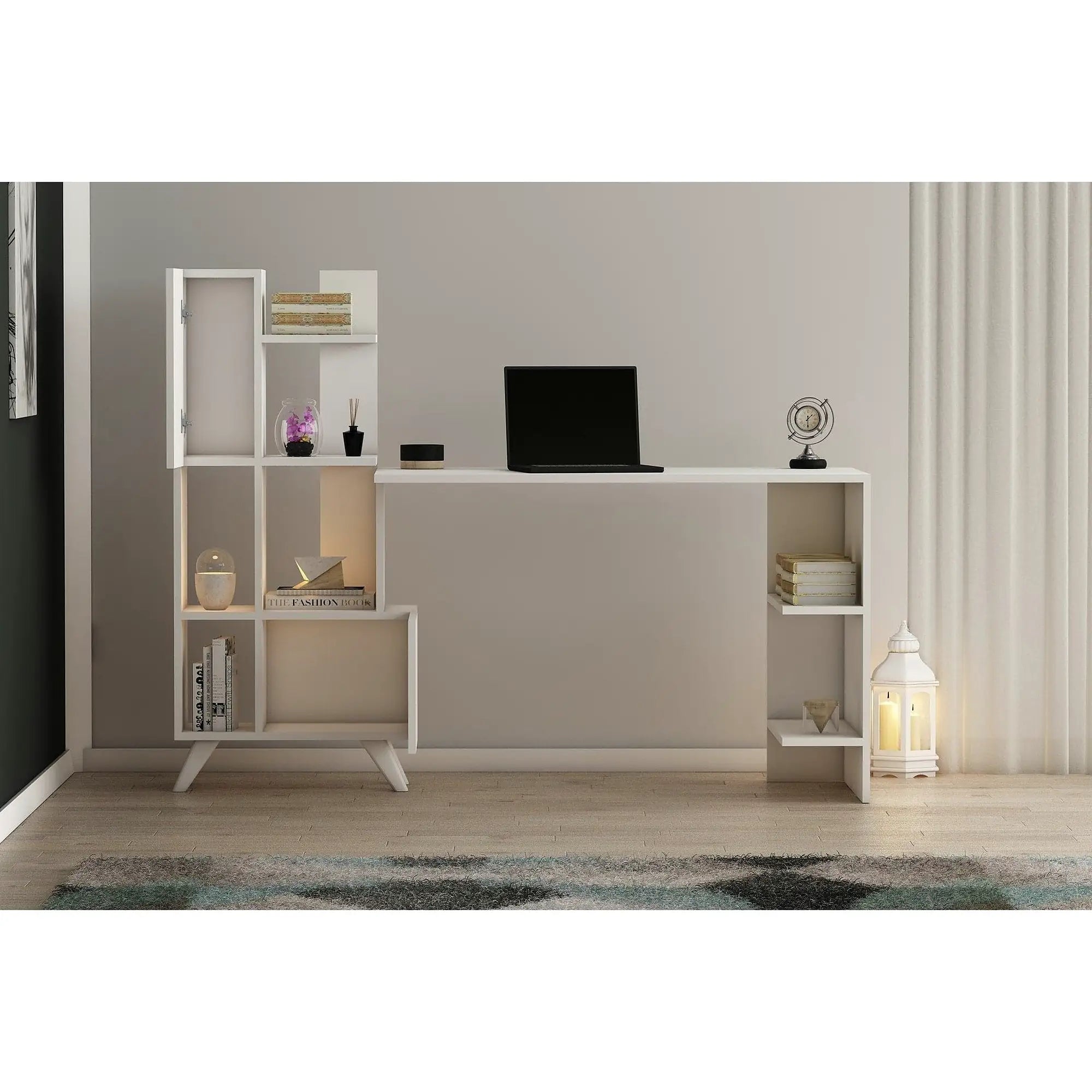 Birou MC607240, alb, PAL melaminat, 170x60x120 cm