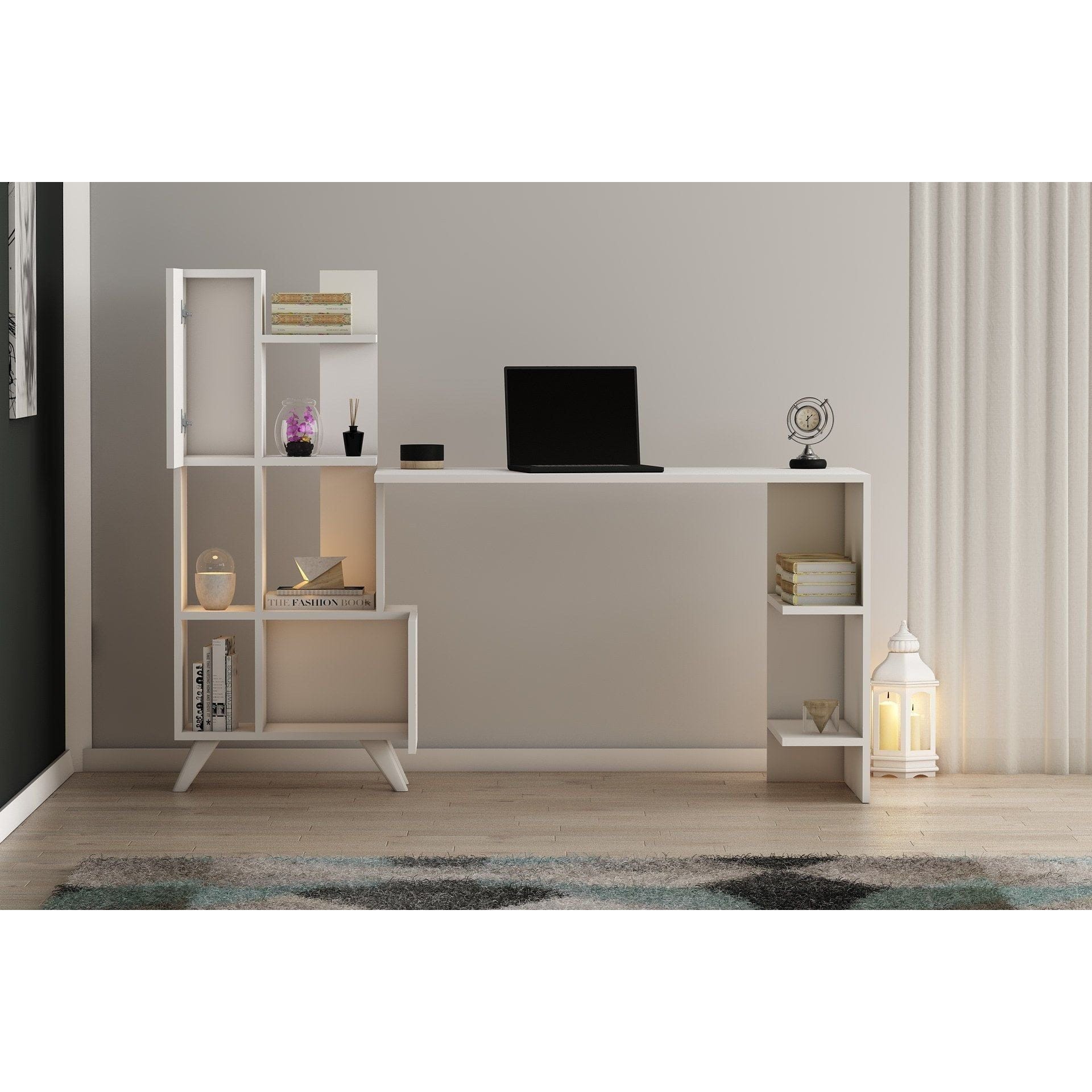 Birou MC607240, alb, PAL melaminat, 170x60x120 cm