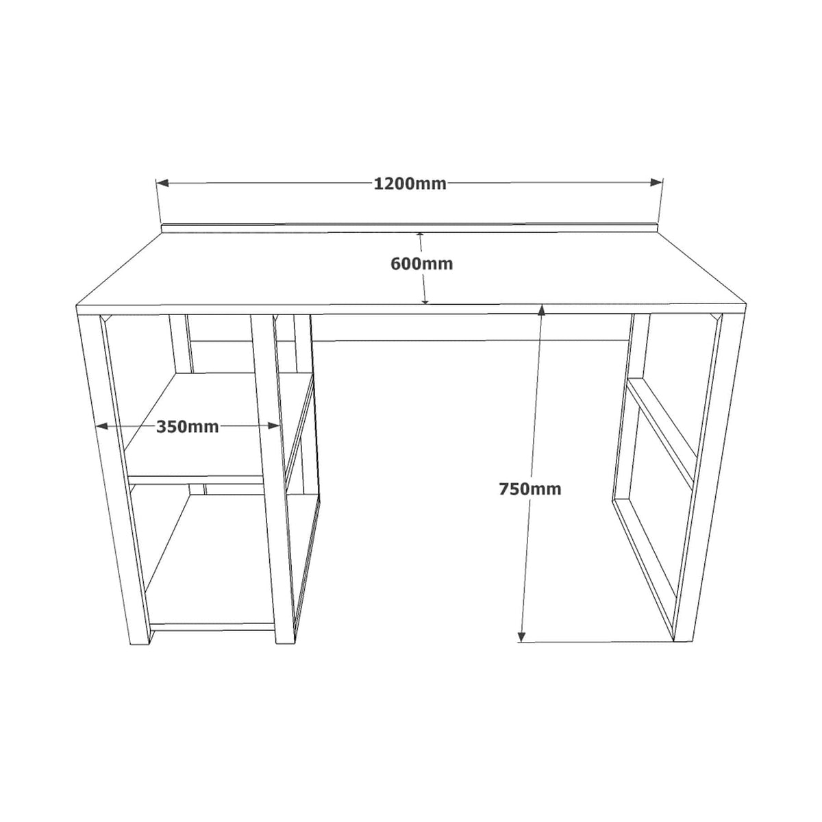 Birou ML8-A, stejar/negru, PAL melaminat/metal, 120x60x75 cm