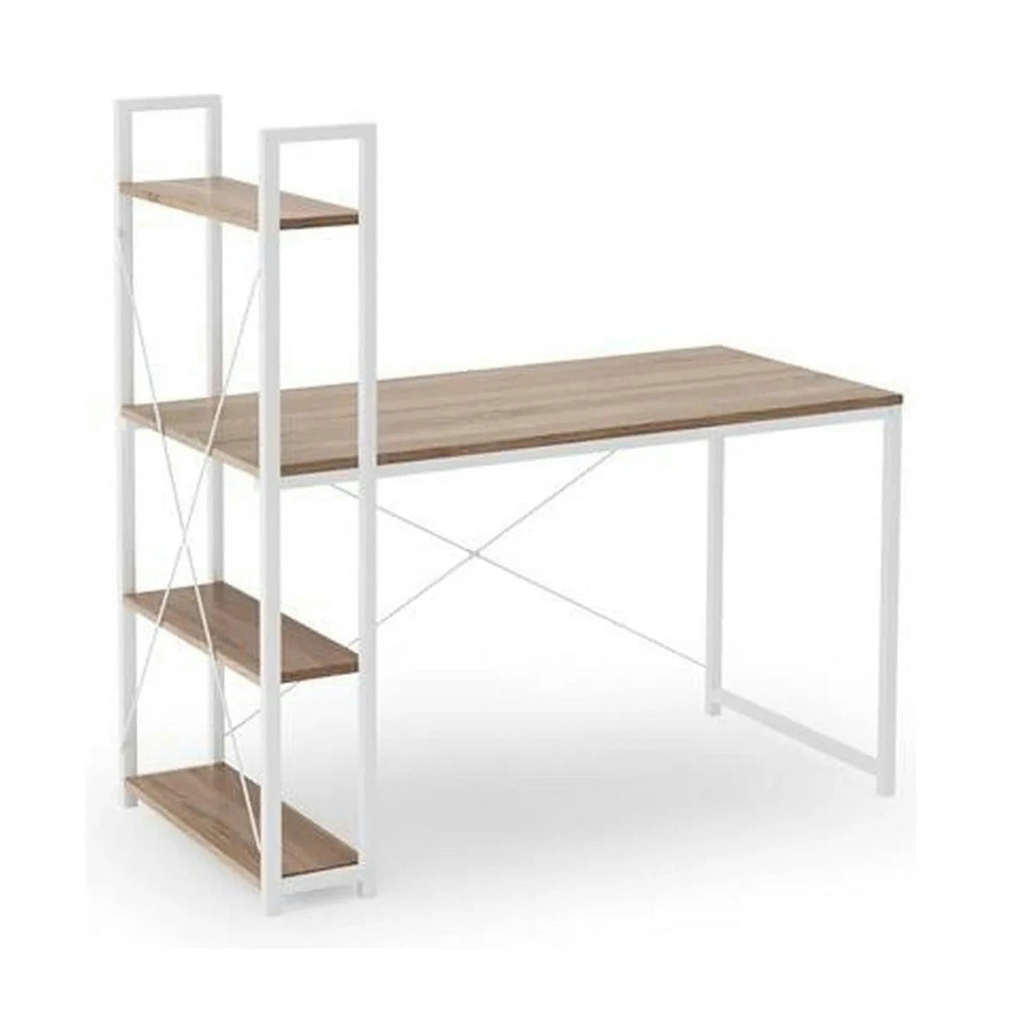 Birou NARVIK B1, alb/stejar sonoma, 120x64x120 cm
