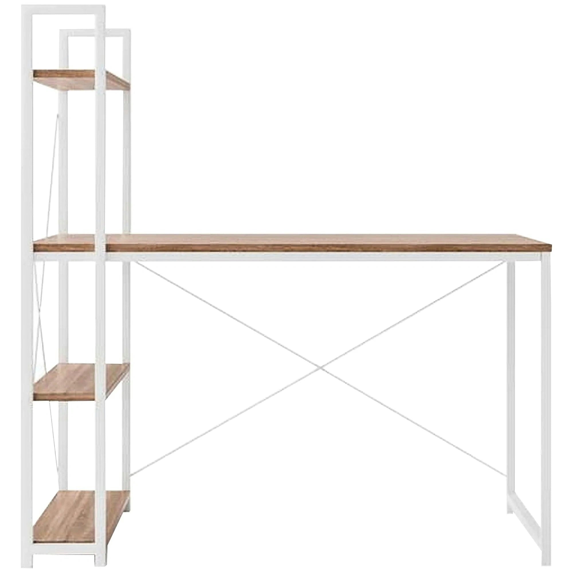 Birou NARVIK B1, alb/stejar sonoma, 120x64x120 cm